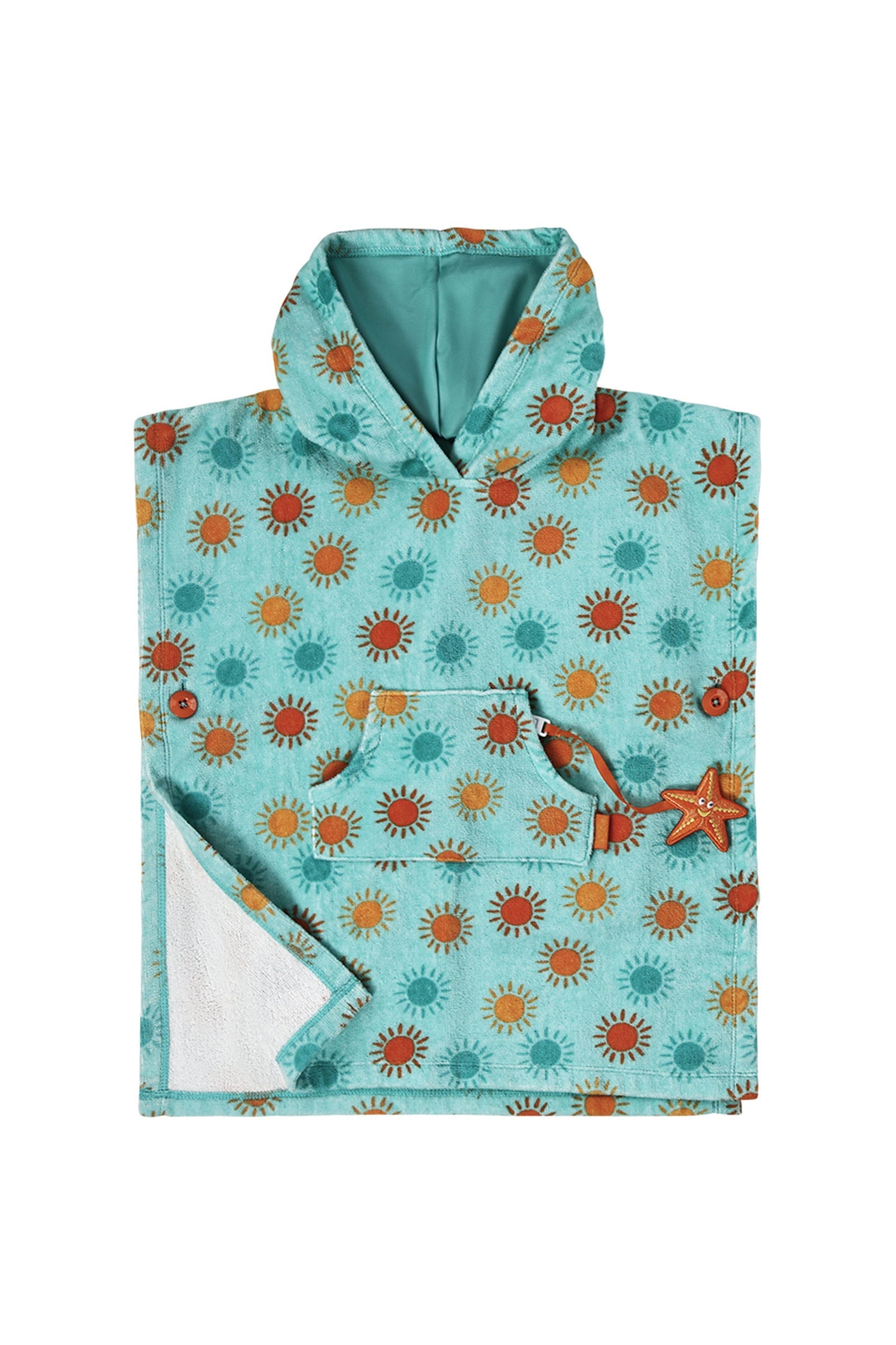 UV Skinz Baby Hooded UPF Poncho Front View in Sunny Days|sunny-days