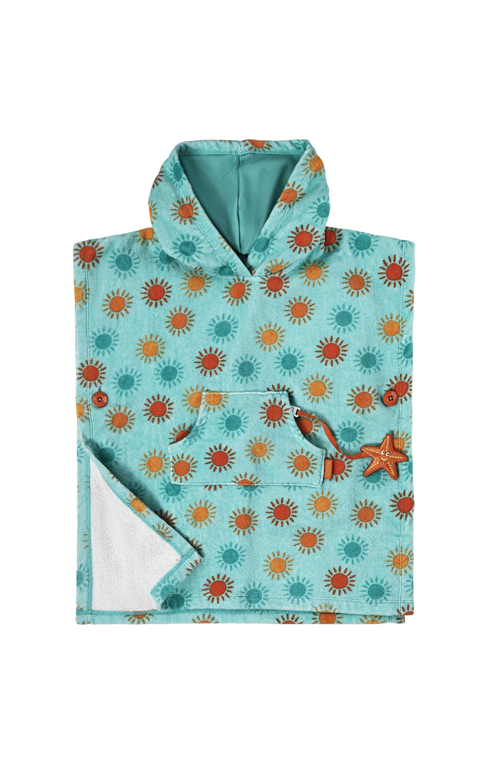 UV Skinz UPF Beach Poncho for Kids Front View in Sunny Days|sunny-days