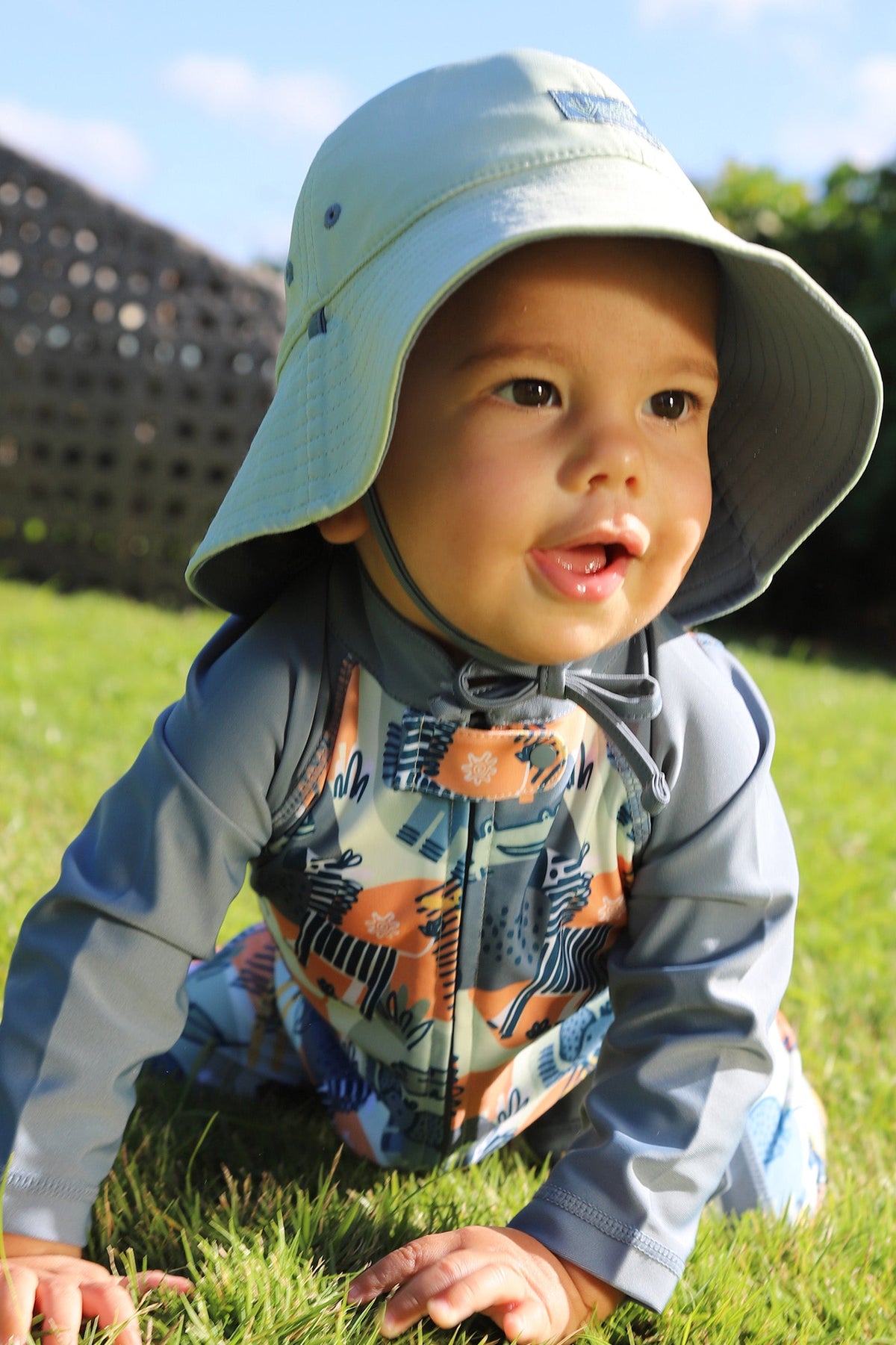 front of baby boys sun and swim suit|animal-kingdom