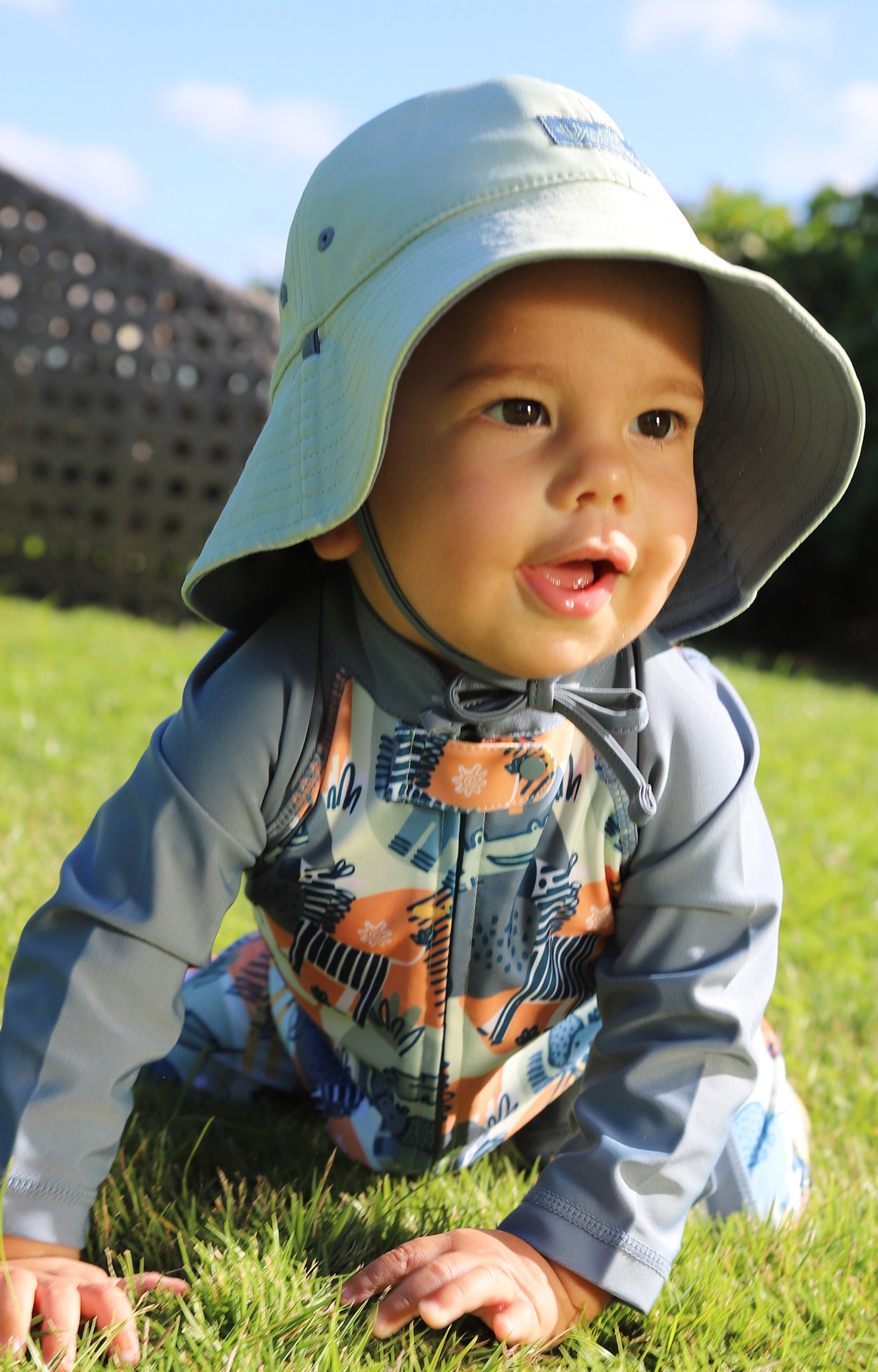 front of baby boys sun and swim suit|animal-kingdom