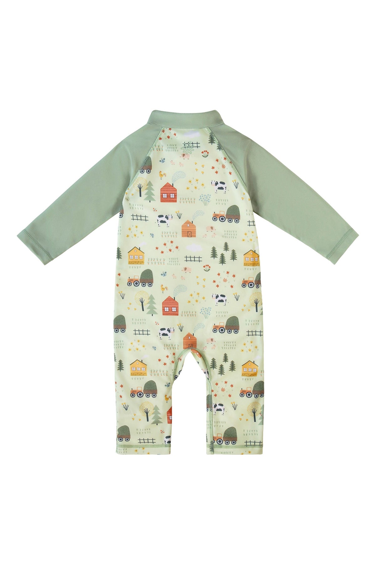 back of baby boys sun and swim suit|on-the-farm