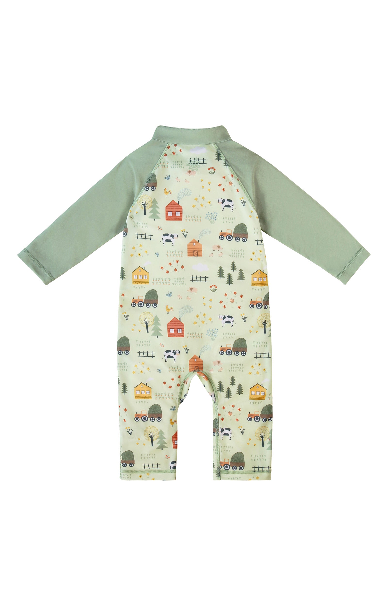 back of baby boys sun and swim suit|on-the-farm