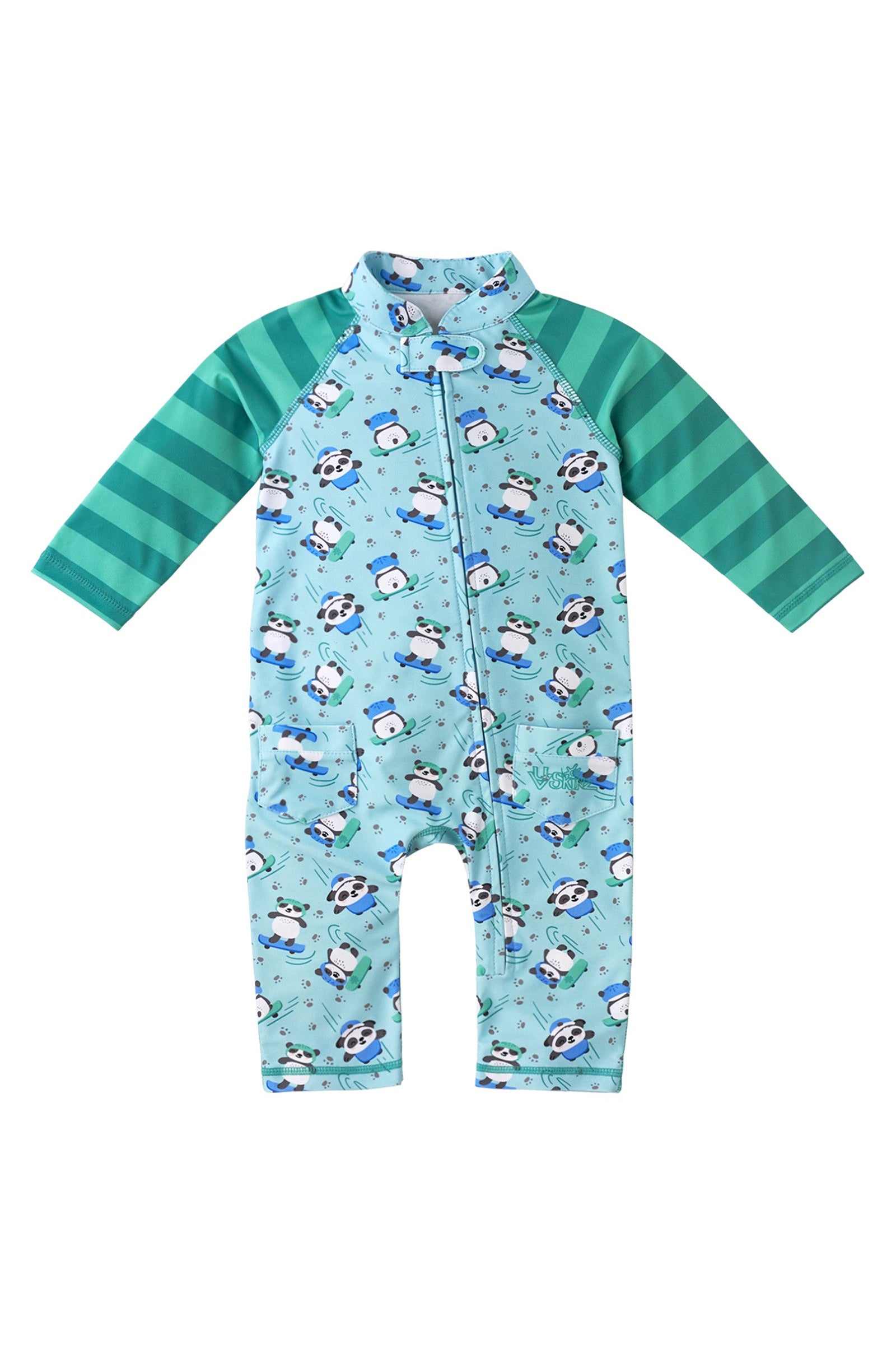 baby boy's one-piece swimsuit in playful panda|playful-panda