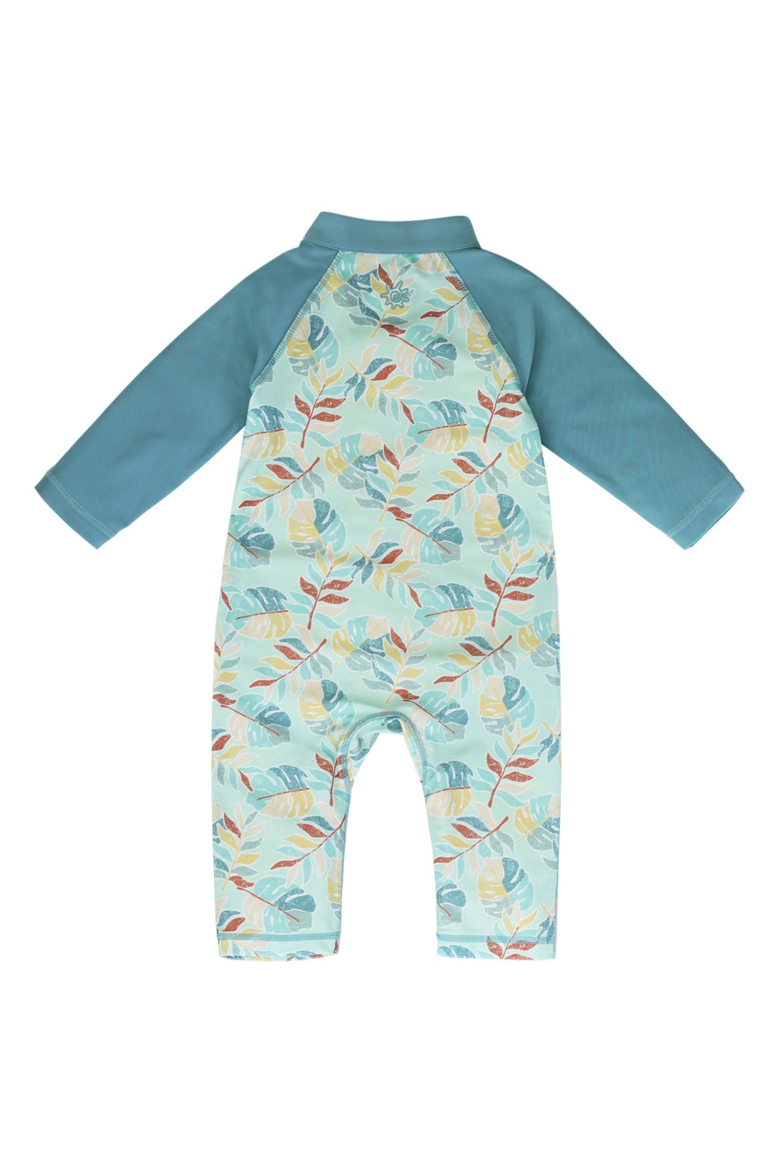 back of the baby boy's long-sleeve swimsuit in tropical cascade|tropical-cascade