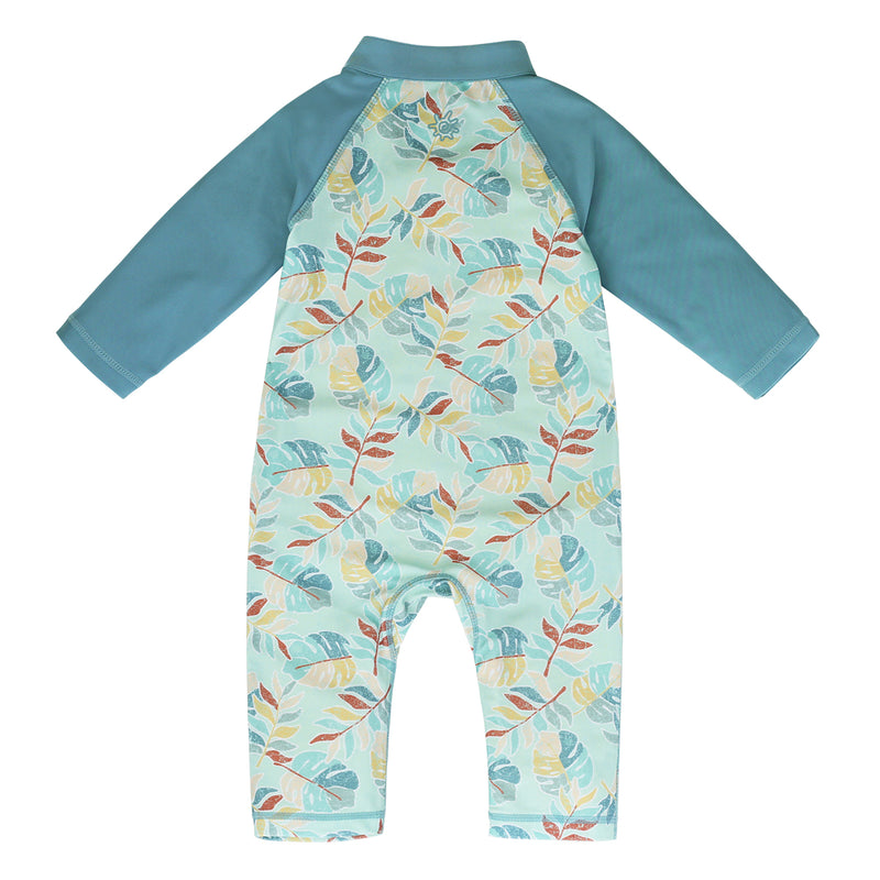 back of the baby boy's long-sleeve swimsuit in tropical cascade|tropical-cascade