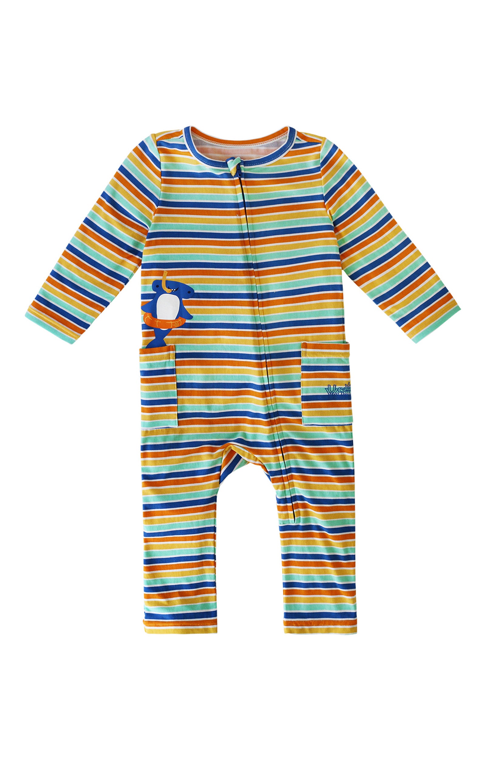 Boys' UPF 50+ One-Piece in Snorkeling Shark|snorkeling-shark