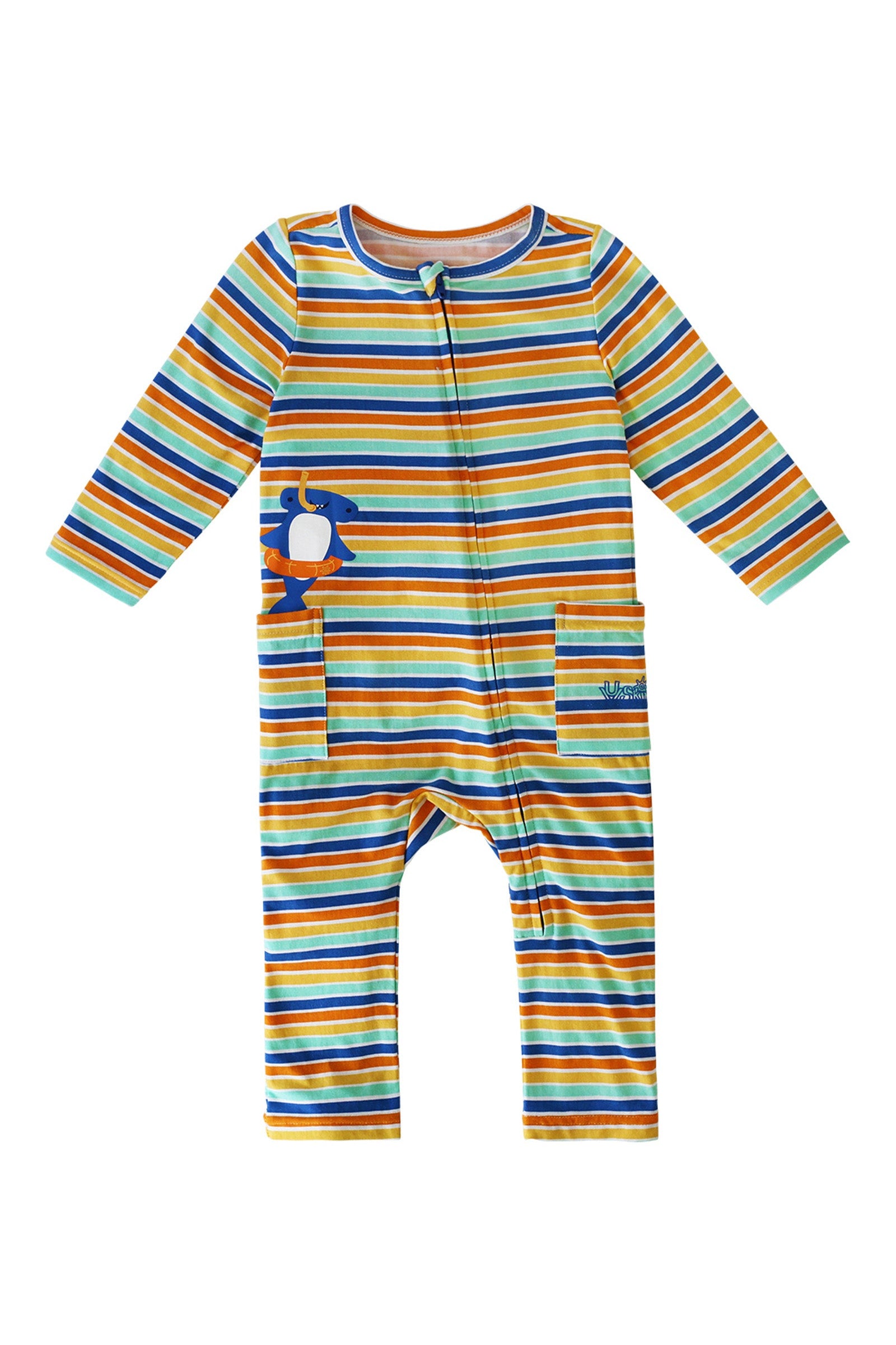 Boys' UPF 50+ One-Piece in Snorkeling Shark|snorkeling-shark