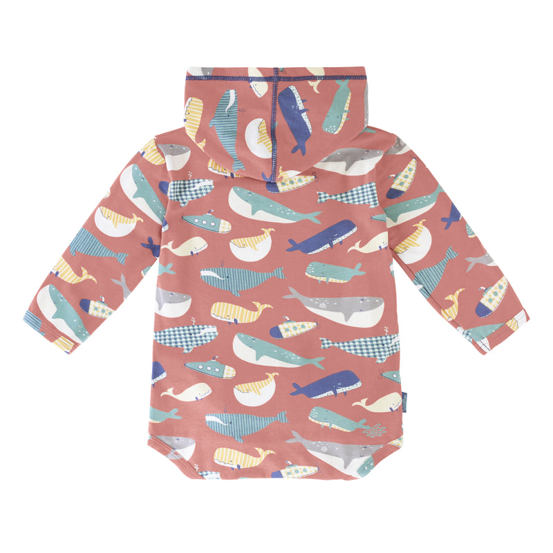 Back of the baby onesie in whale jumble|whale-jumble