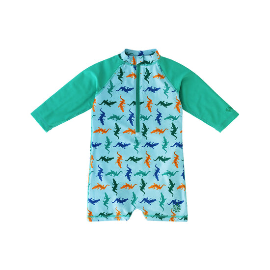 baby boy's long sleeve romper in curious crocs|curious-crocz