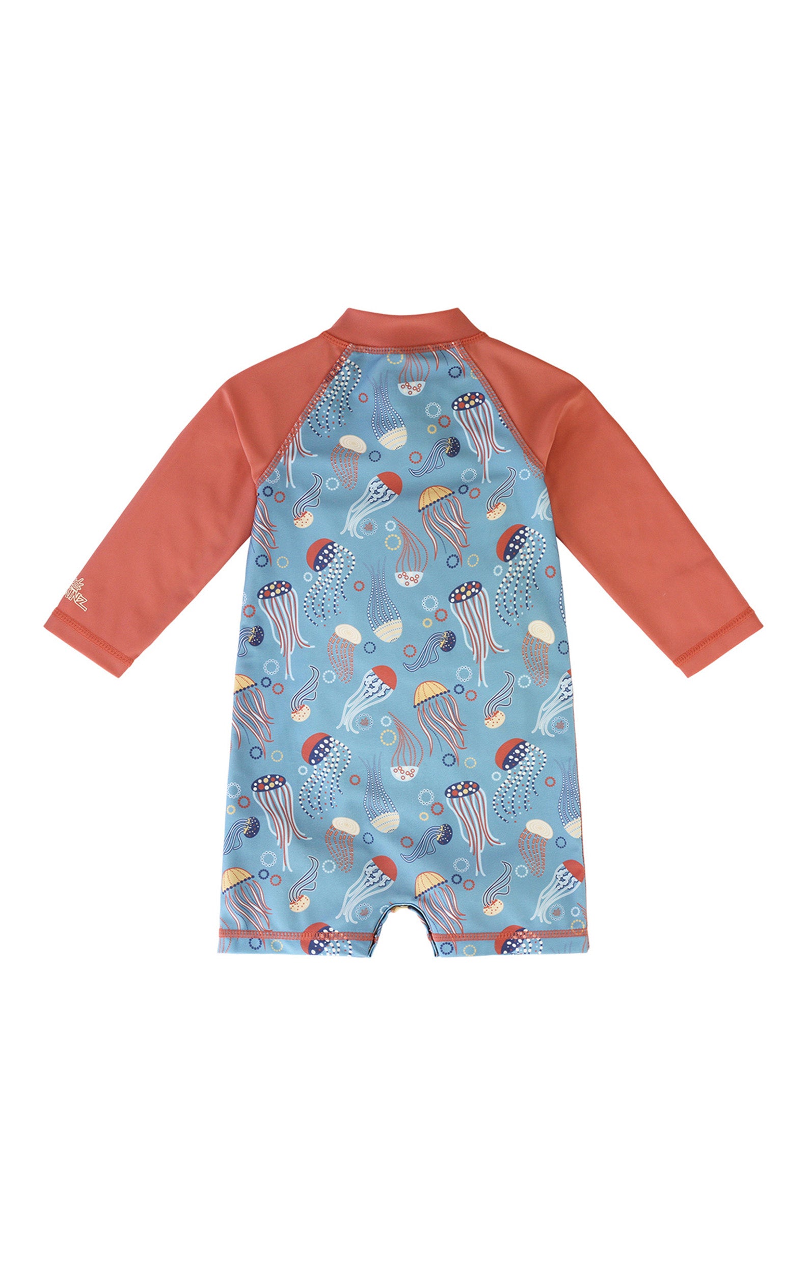 back of the baby boy's long sleeve swimsuit in jolly jellies|jolly-jellies