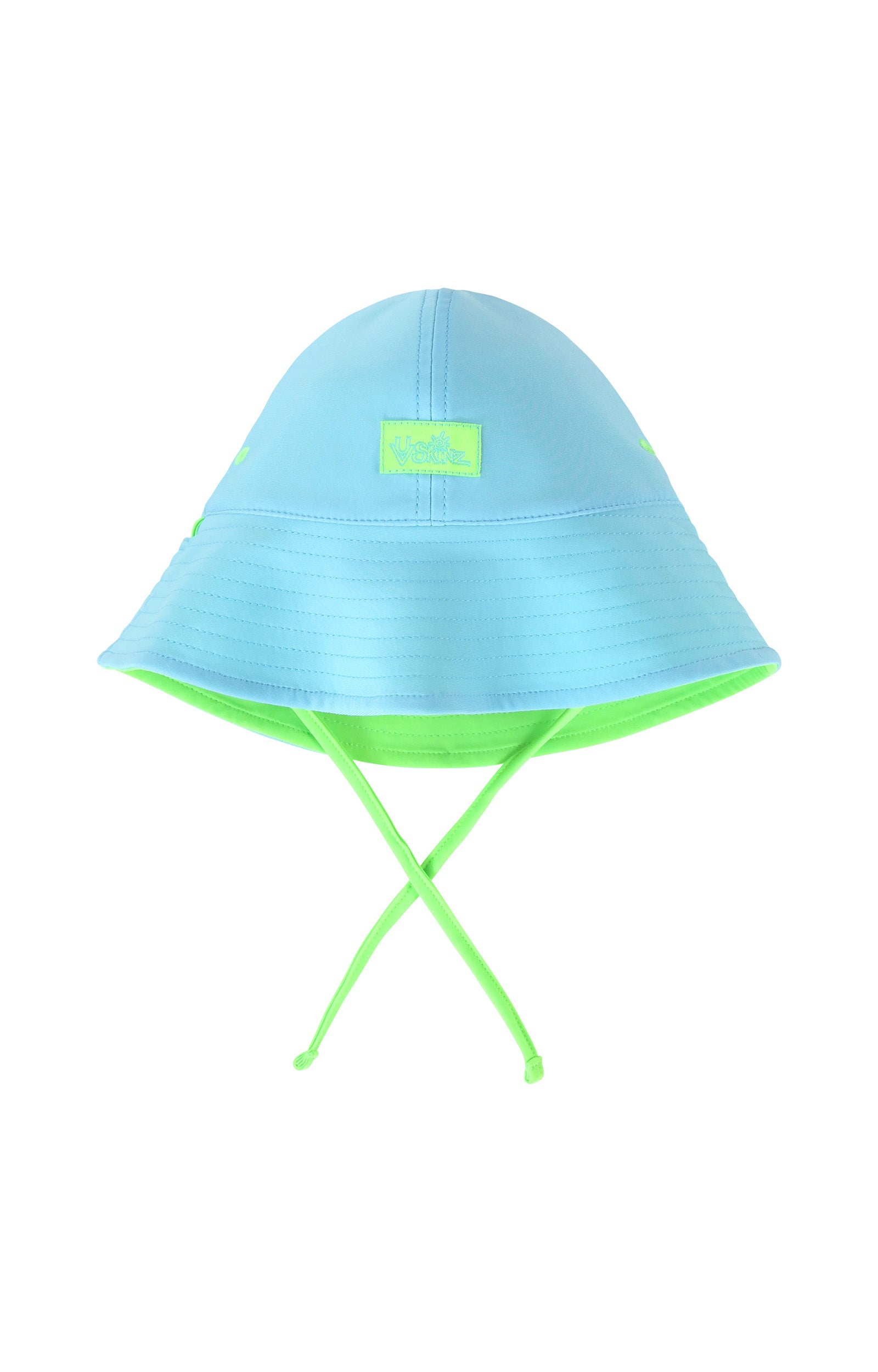 baby reversible swim bucket hat in neon sky neon green|neon-sky-neon-green