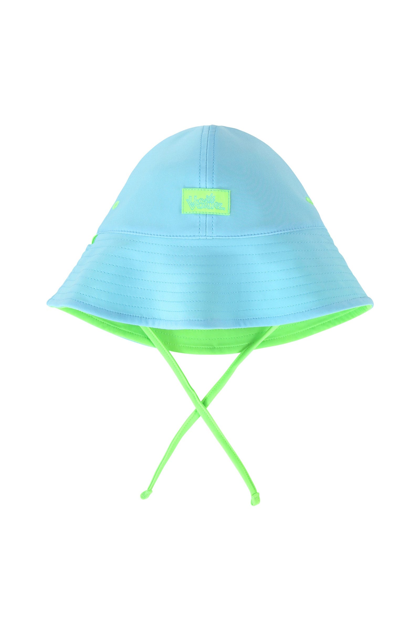 baby reversible swim bucket hat in neon sky neon green|neon-sky-neon-green