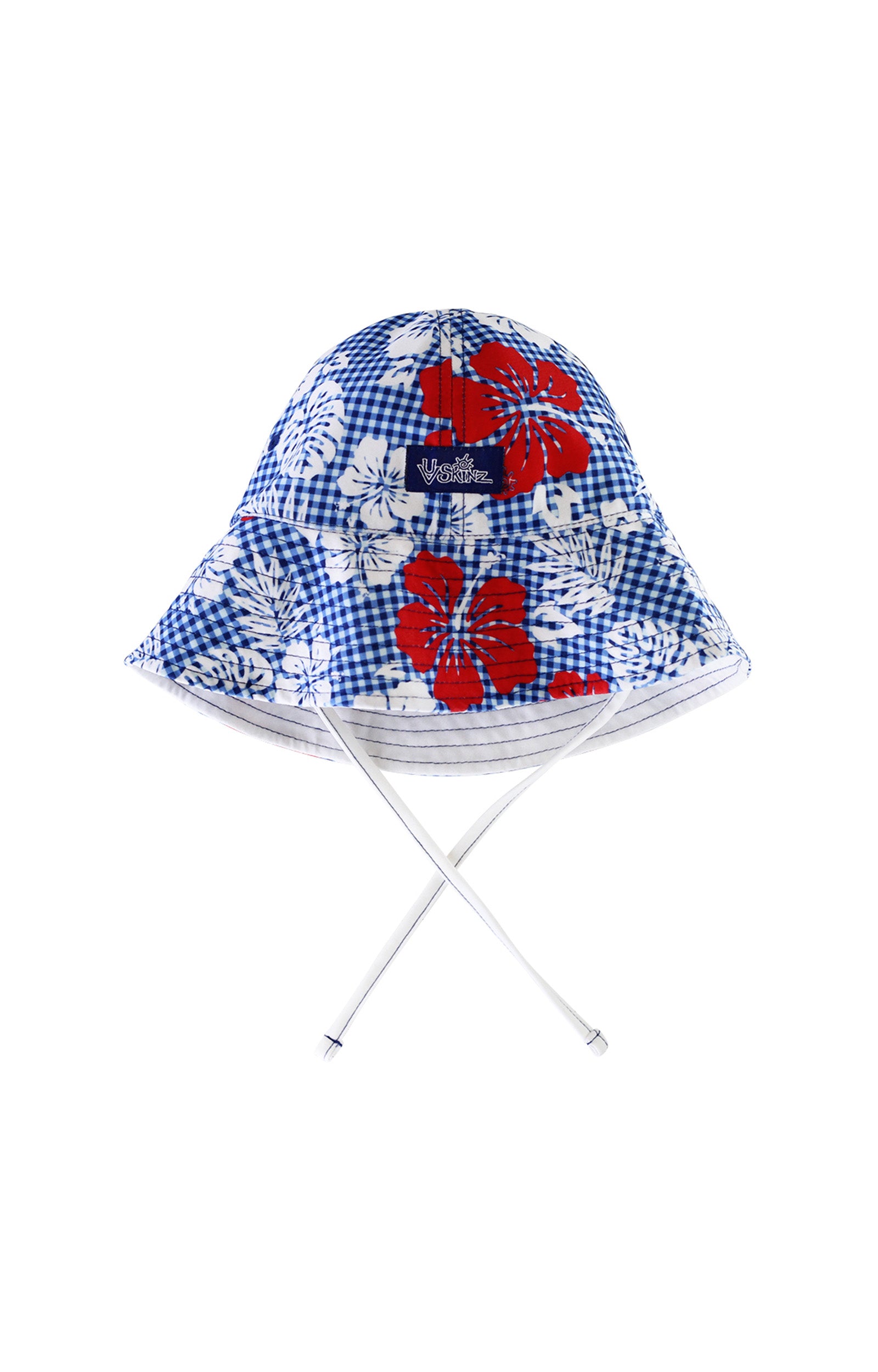 baby boy's sun hat in red americana gingham|red-americana-gingham