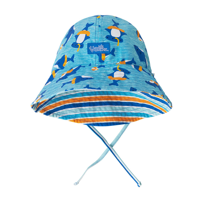 baby boy's sun hat in sea party sharks|sea-party-sharks