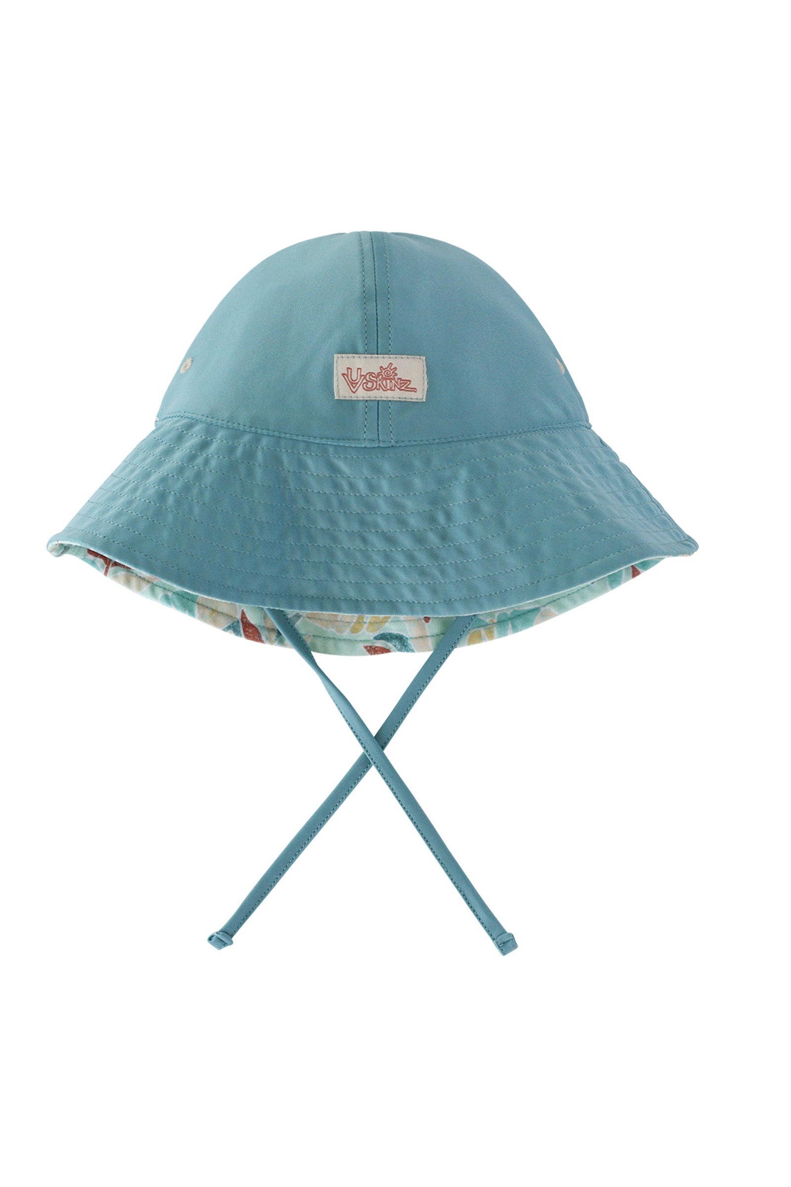 Reversed view of the baby boy's sun hat in tropical cascade|tropical-cascade