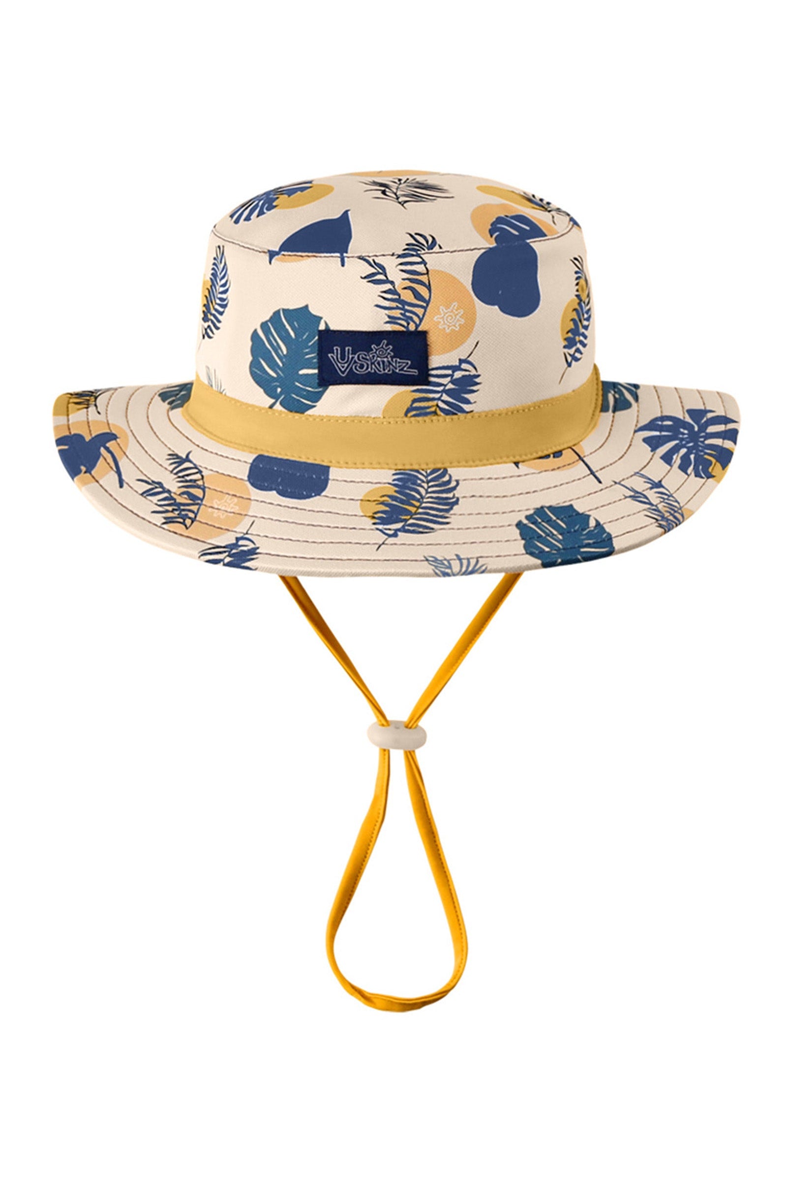 baby boy's swim hat in cream|shadow-leaf