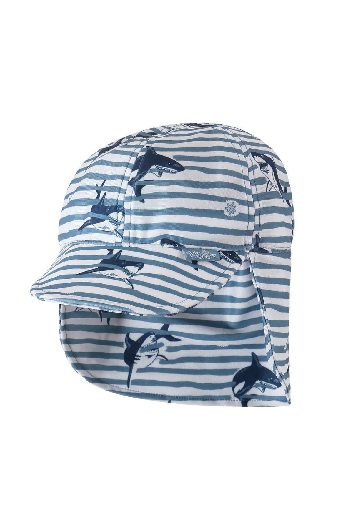 baby boy swim flap hat shark stripe|shark-stripe