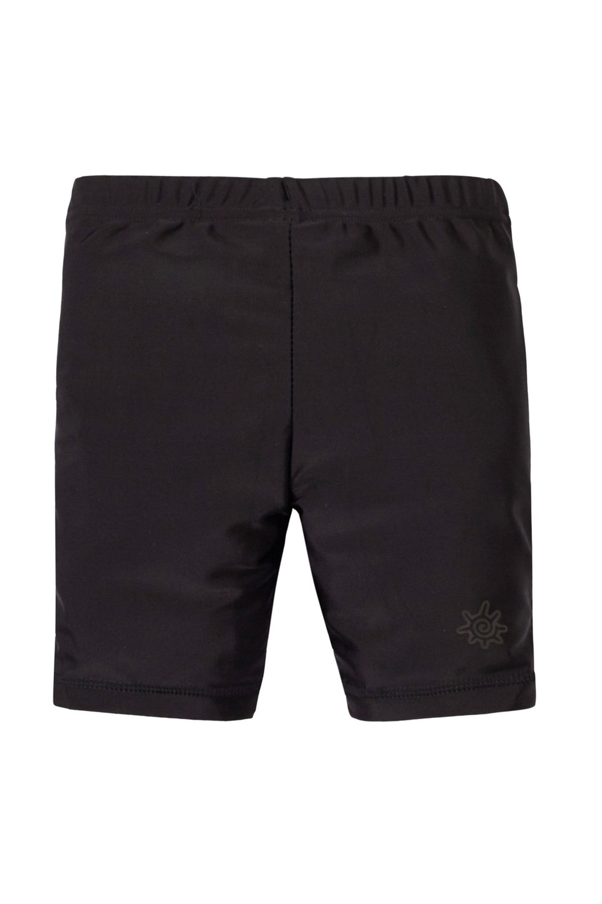 Back of the girl's swim shorts in black|black