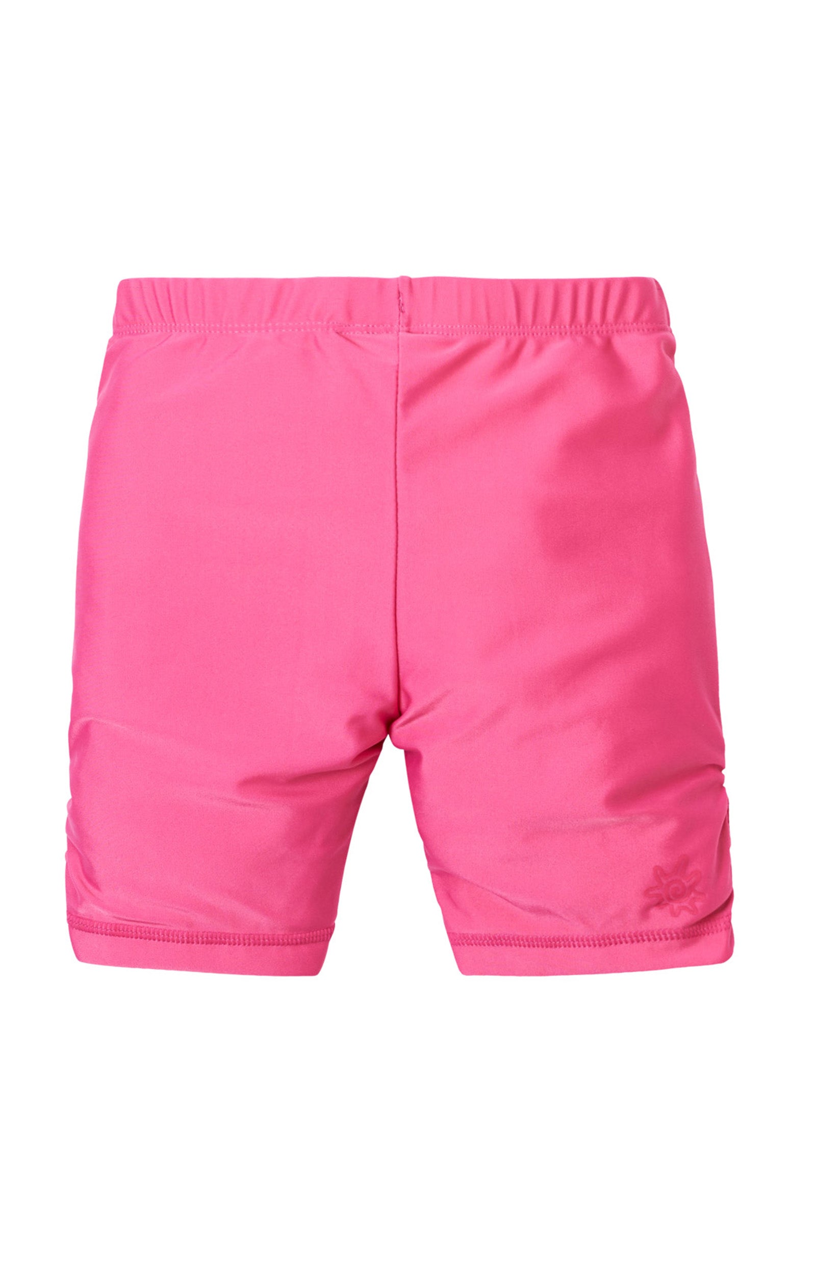 Back of the girl's swim shorts in bubblegum|bubblegum