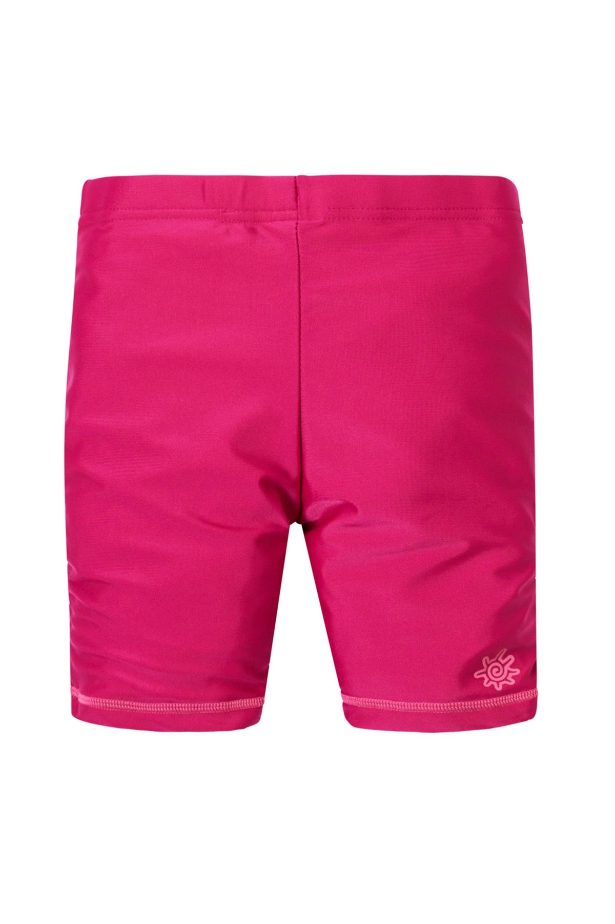 Back of girl's swim shorts in hot pink|hot-pink