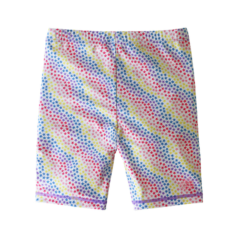 Back of the girl's swim shorts in rainbow star melody|rainbow-star-melody