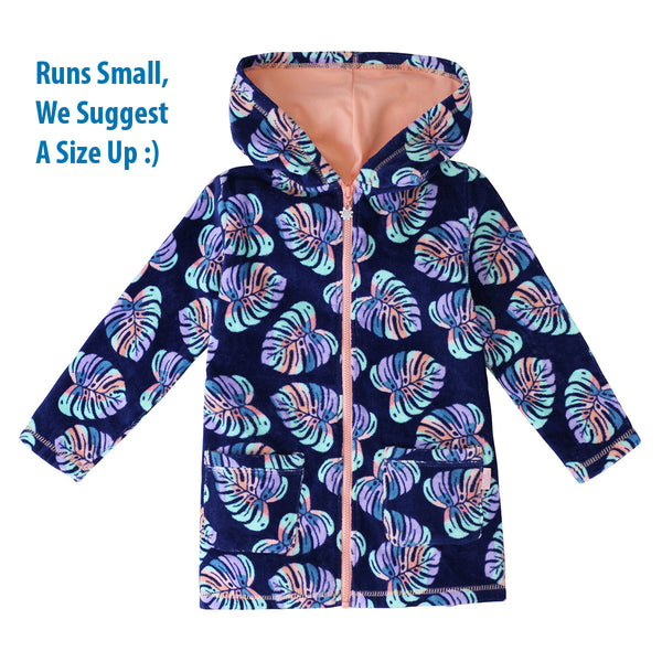 Weixinbuy Girls Swim Cover Up Kids Swimsuit Terry Zip
