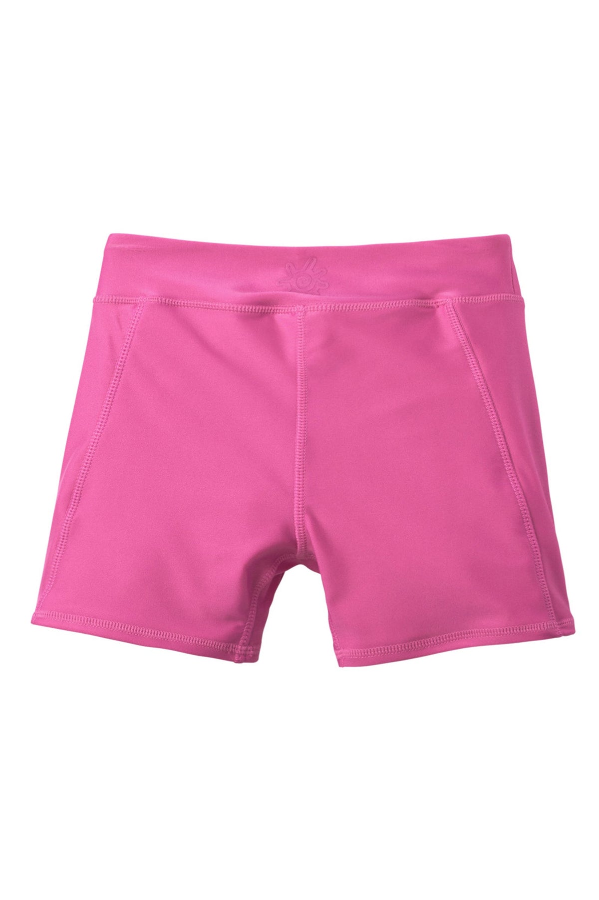 back of the girl's swim shorts in bubblegum