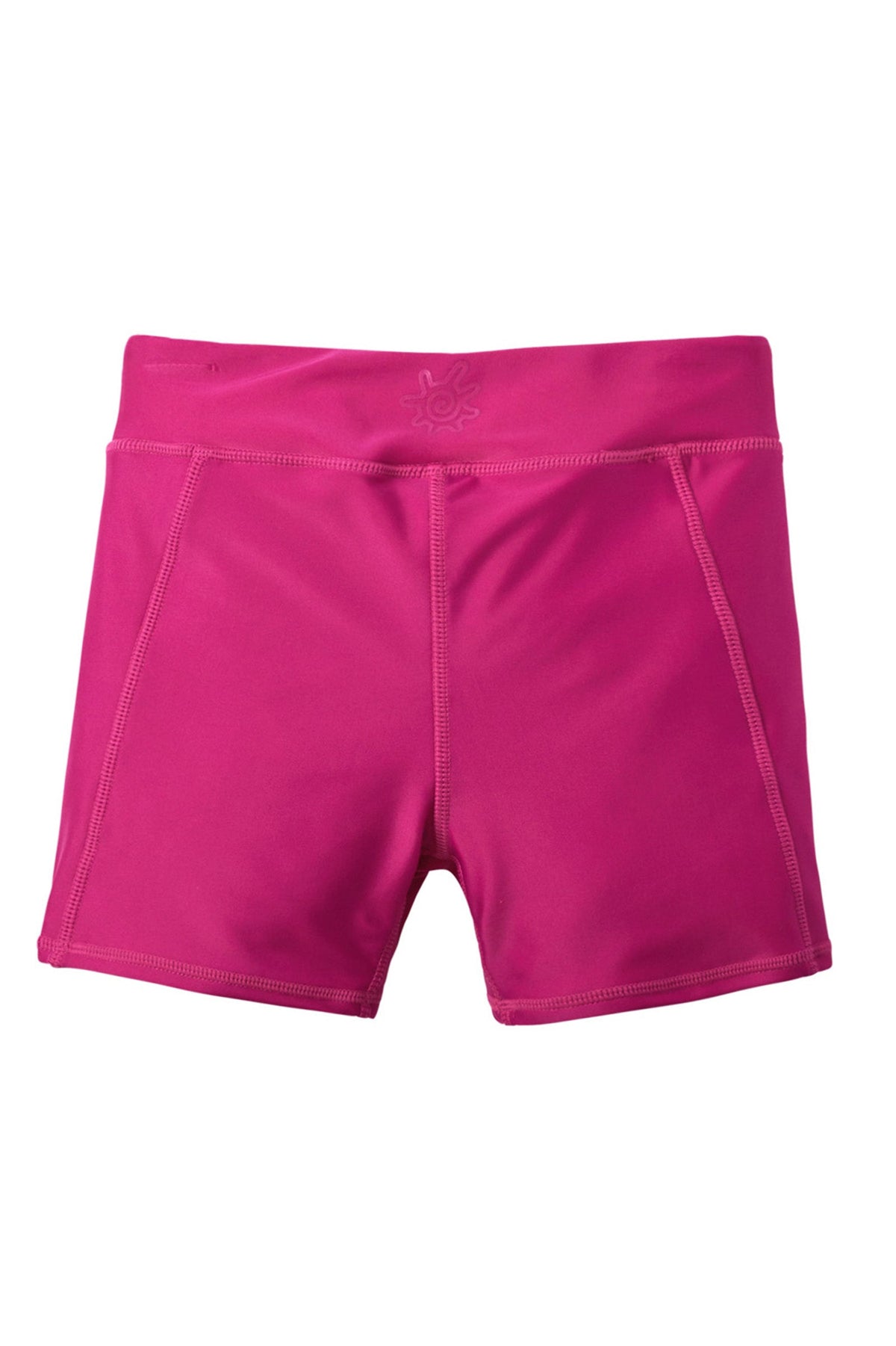 back of the girl's swim shorts in hot pink