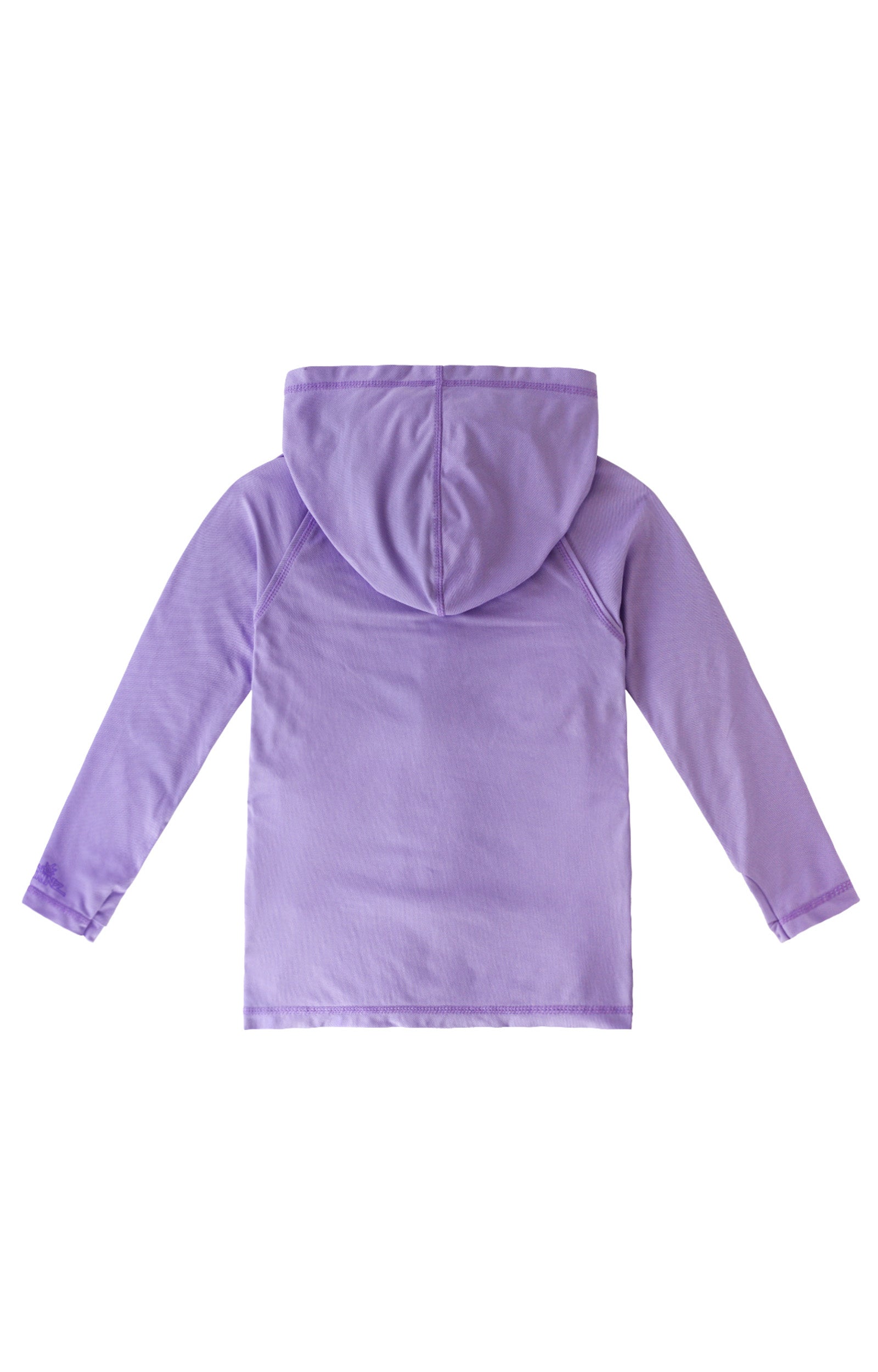 Back of the Girl's Zip-Up Hoodie in Lilac|lilac