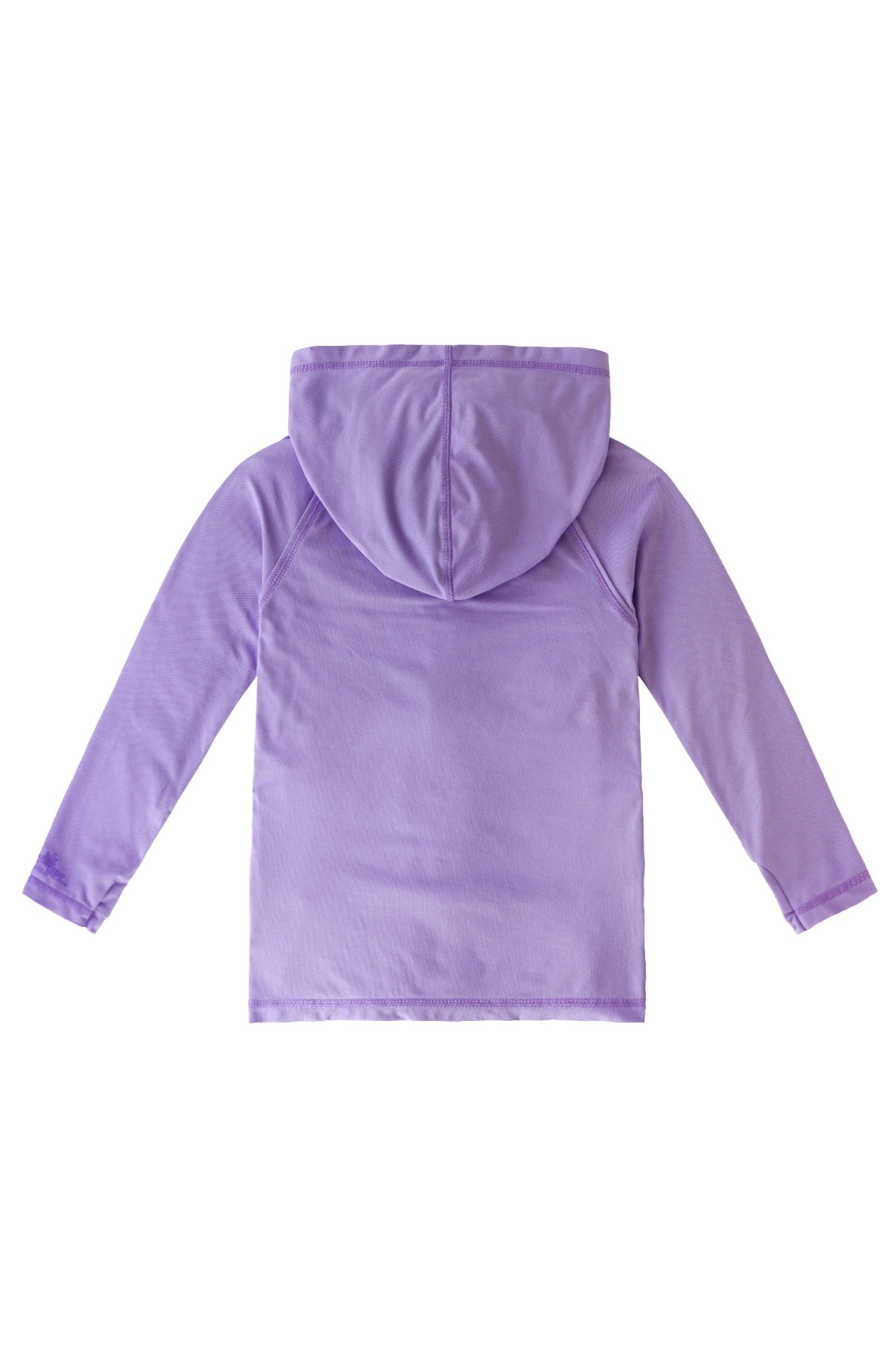 Back of the Girl's Zip-Up Hoodie in Lilac|lilac