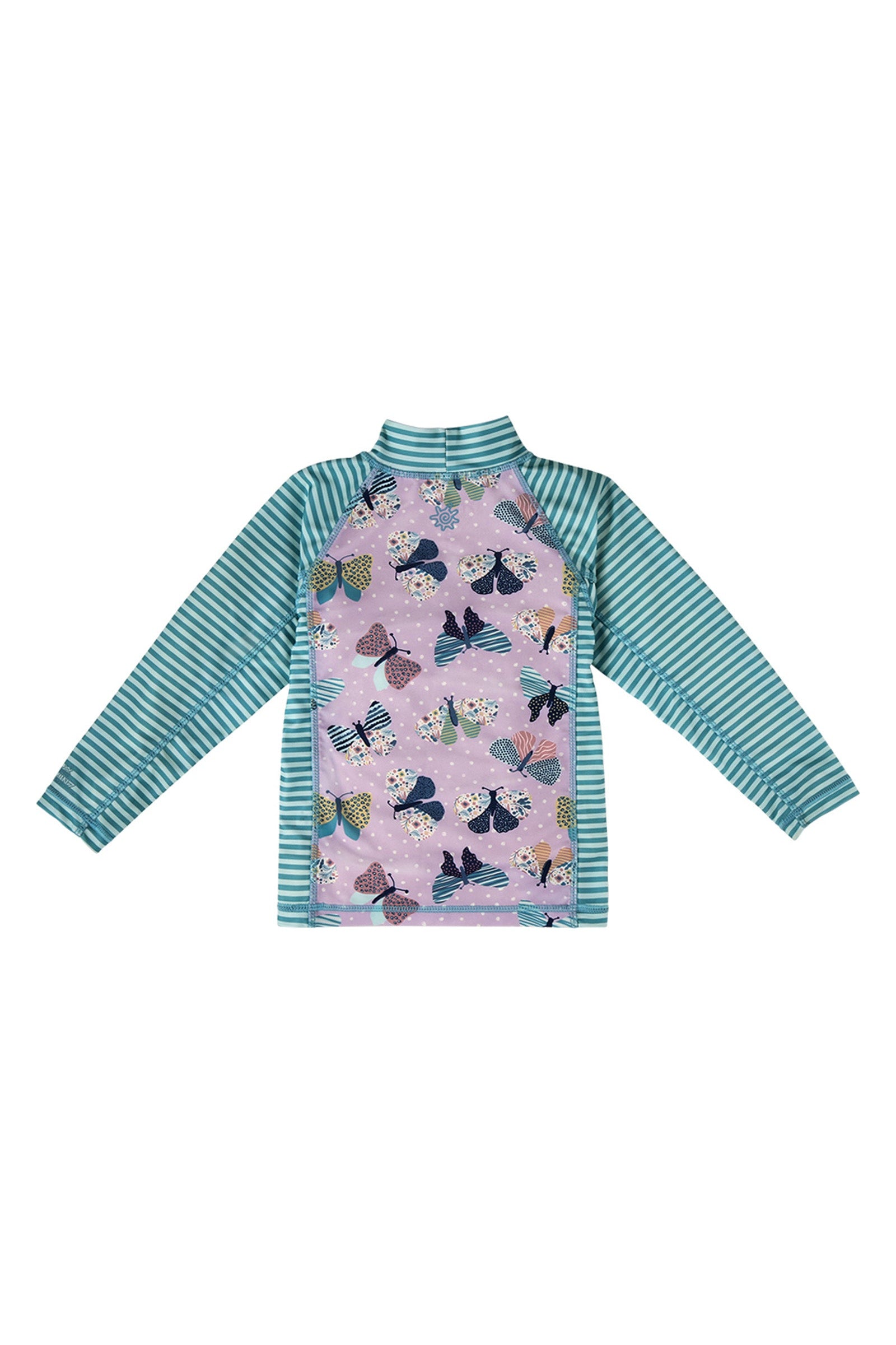 girls 2pc long sleeve sunny swim set shirt|butterfly-ballet