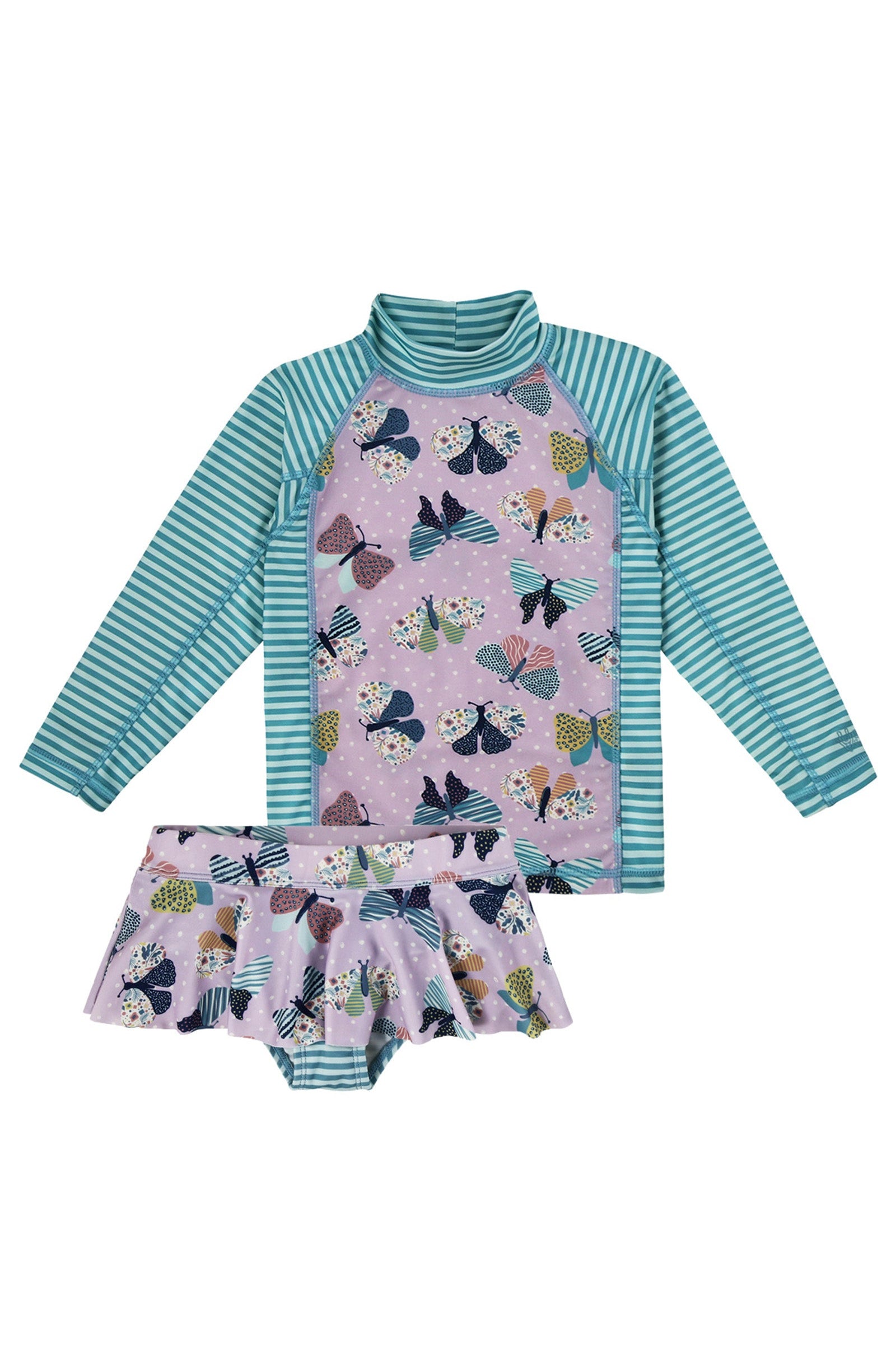 2PC Girl's UPF Swim Set in Butterfly Ballet|butterfly-ballet