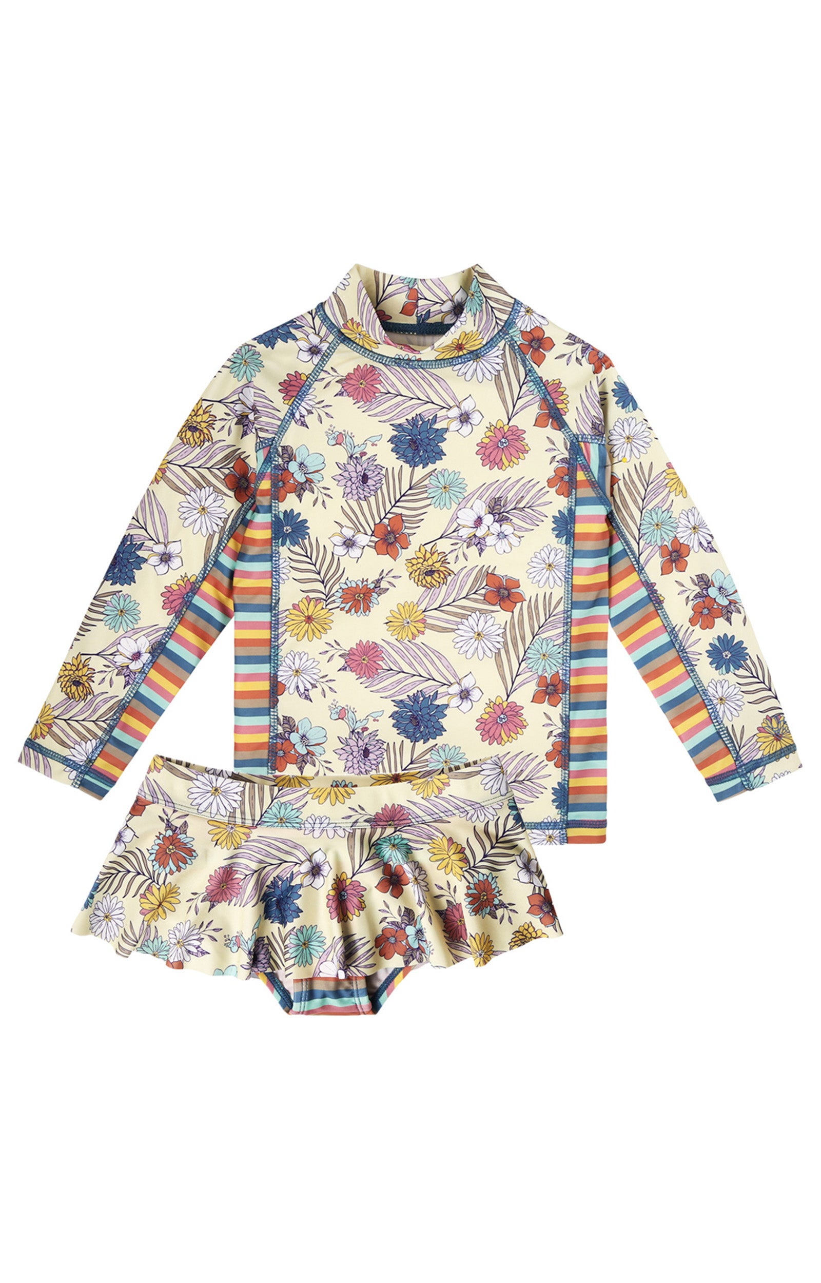 Girls 2PC UPF Set in Summer Garden|summer-garden