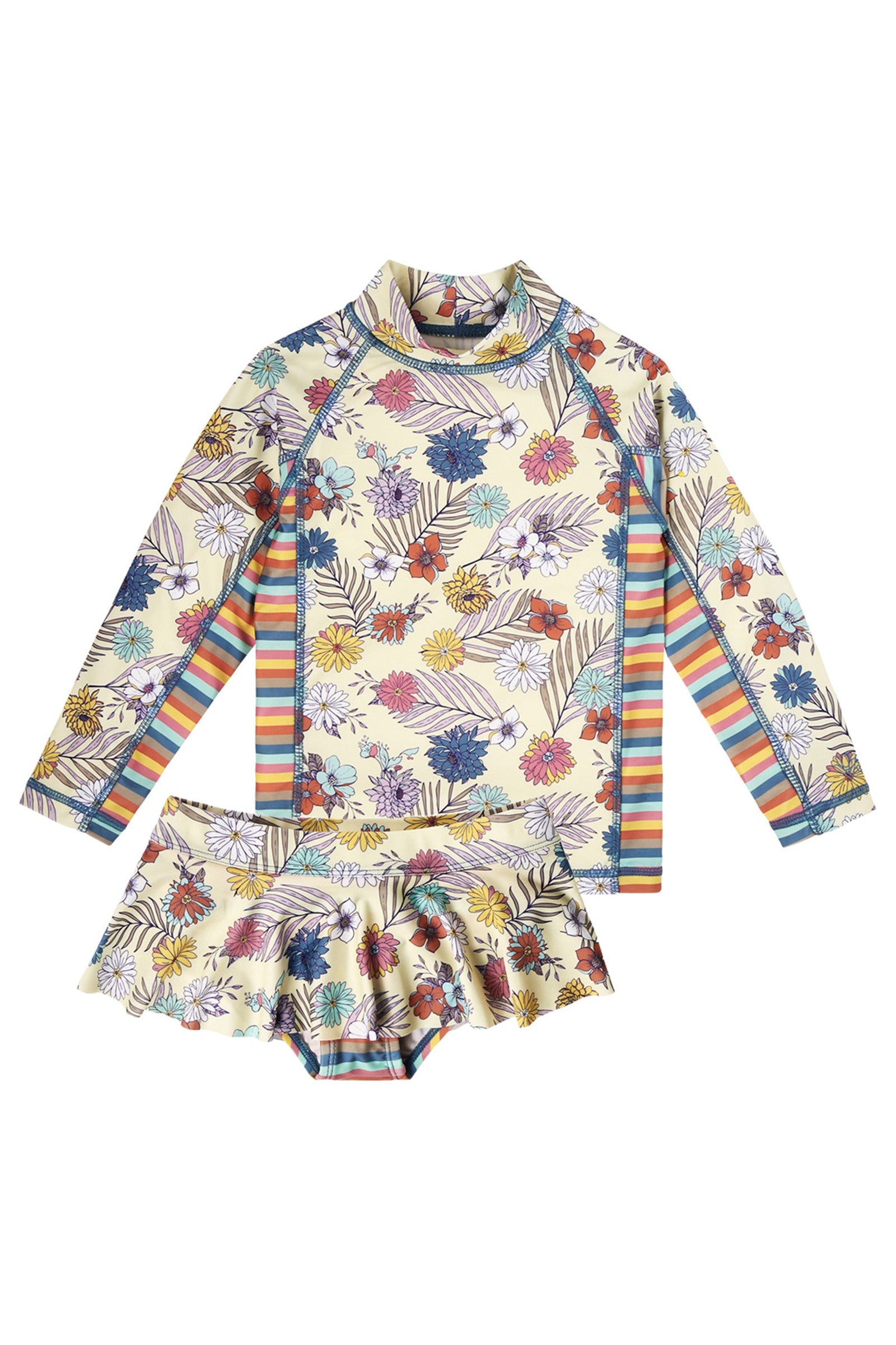 Girls 2PC UPF Set in Summer Garden|summer-garden