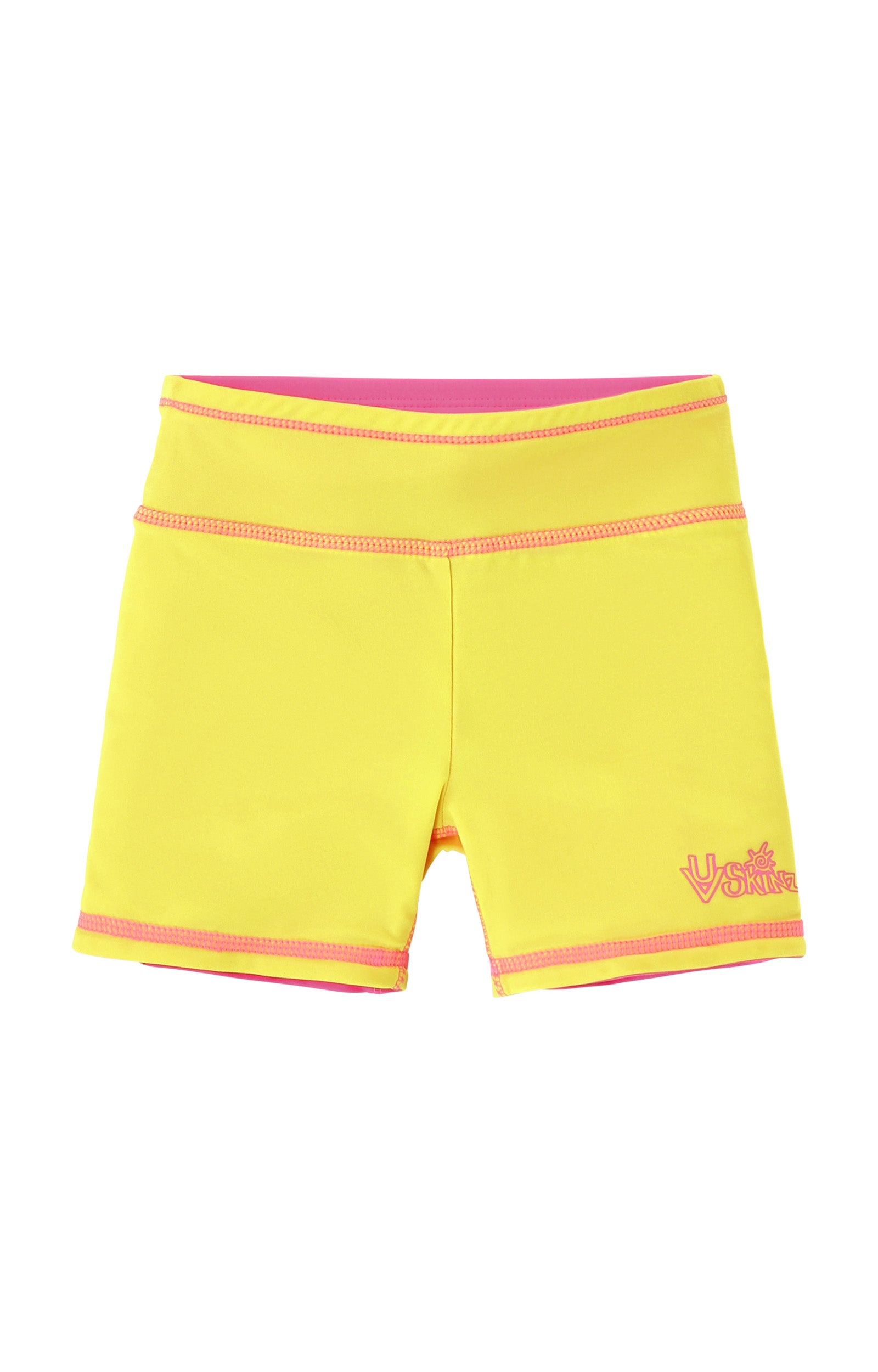 girls neon reversible active swim shorts in neon yellow|neon-sorbet-neon-yellow