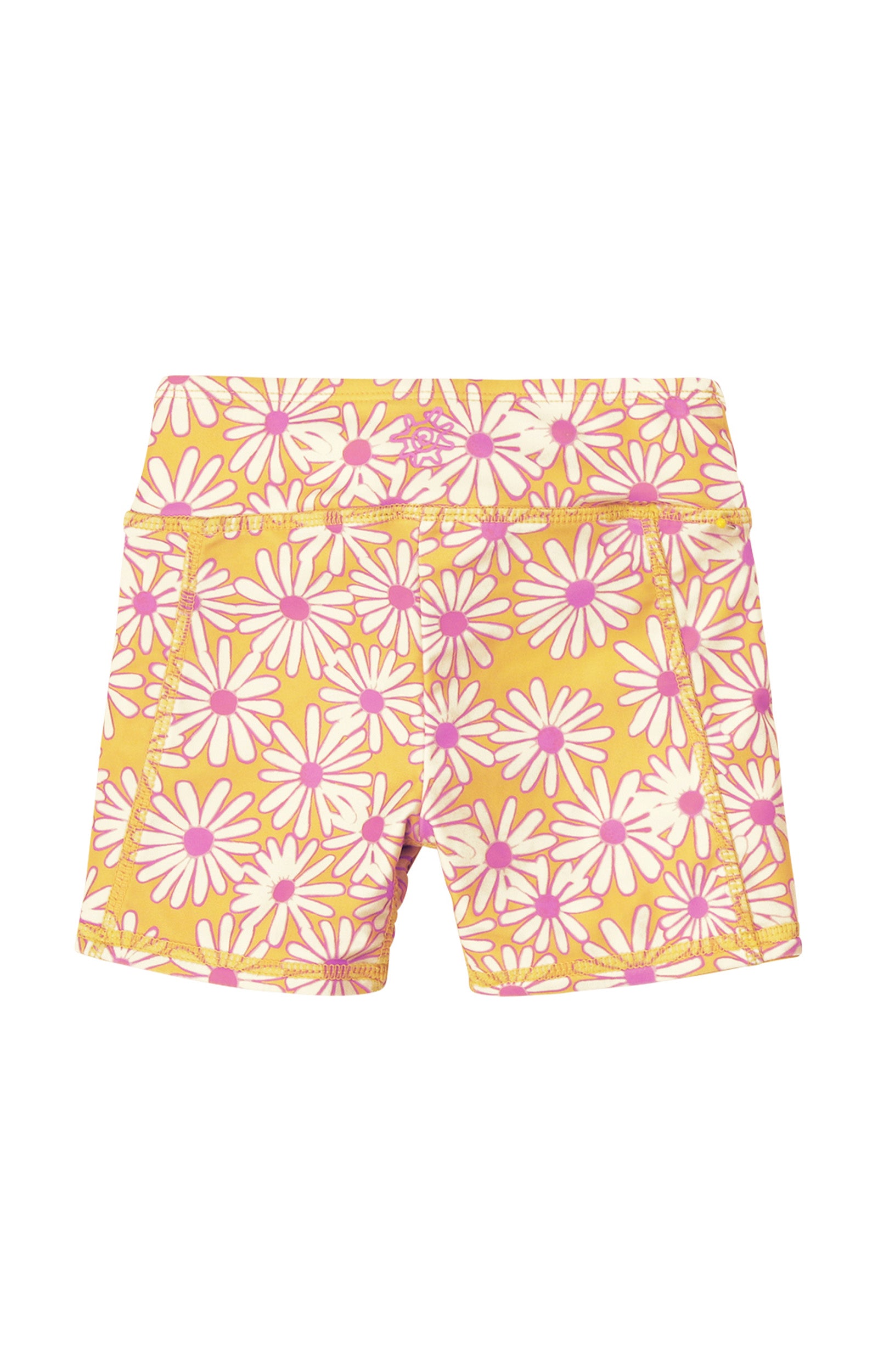girl's reversible active swim shorts|sunshine-daisies-marigold