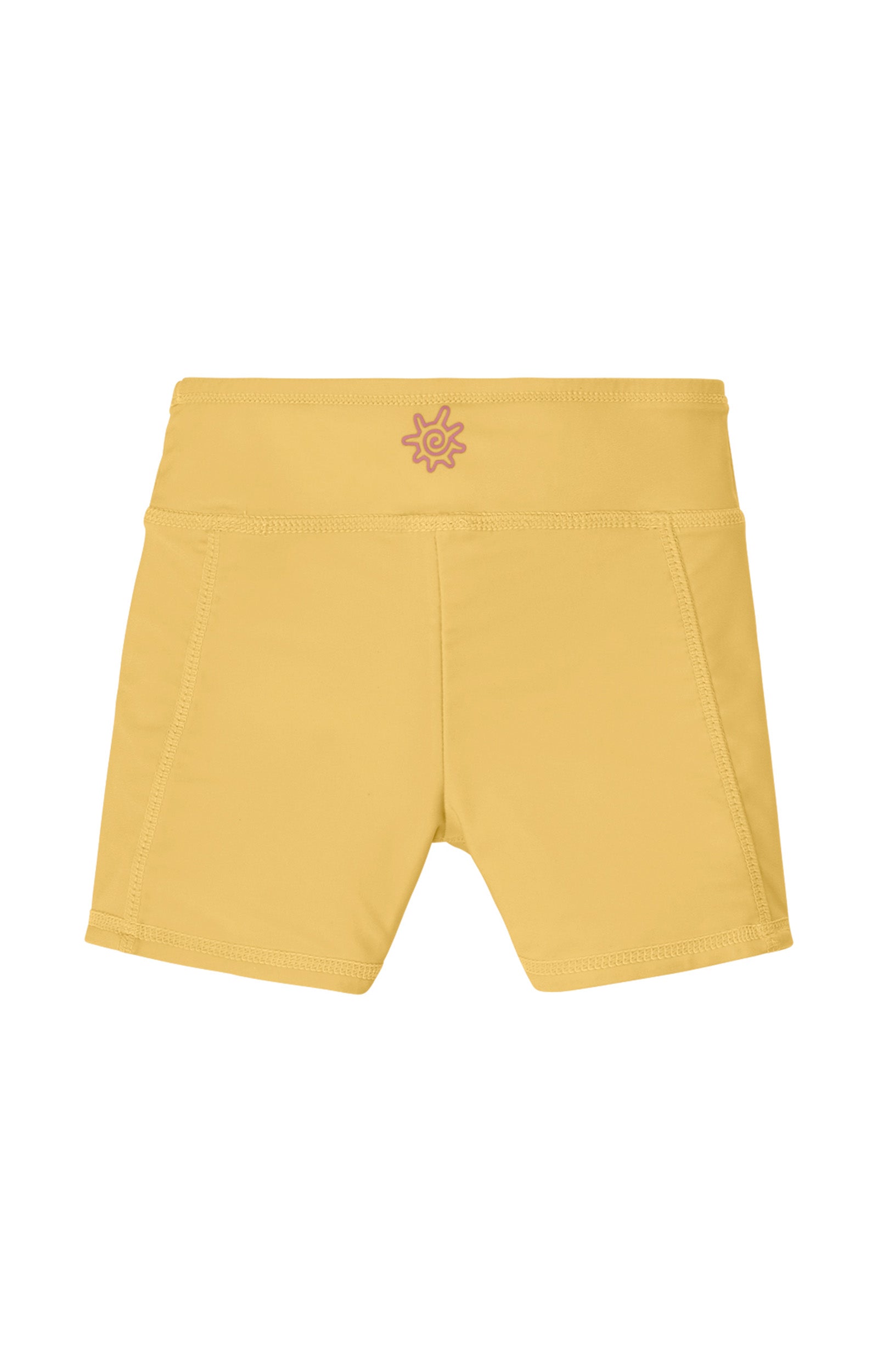 girl's reversible active swim shorts|sunshine-daisies-marigold