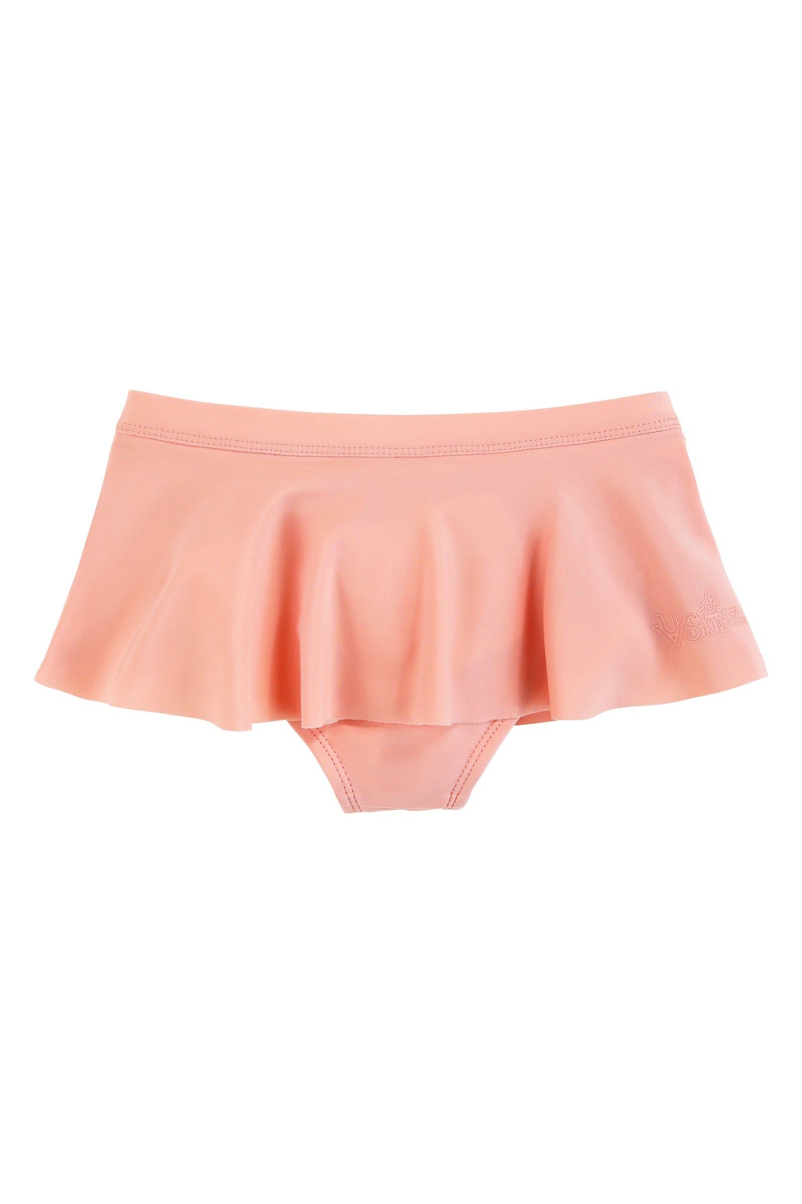 back view of girls flounce skirt in dusty pink|dusty-pink