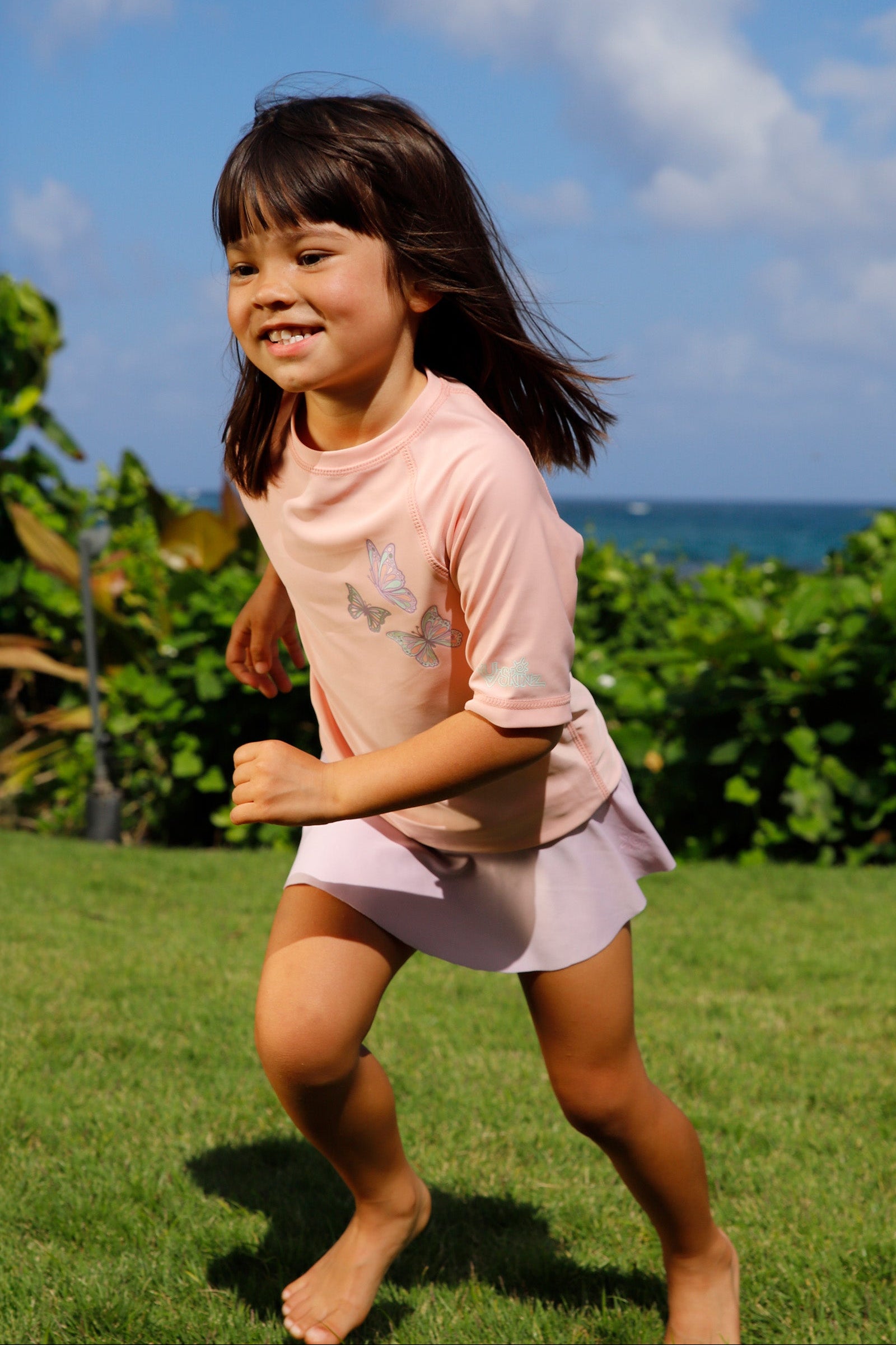 girl running in lotus flounce skirt|lotus