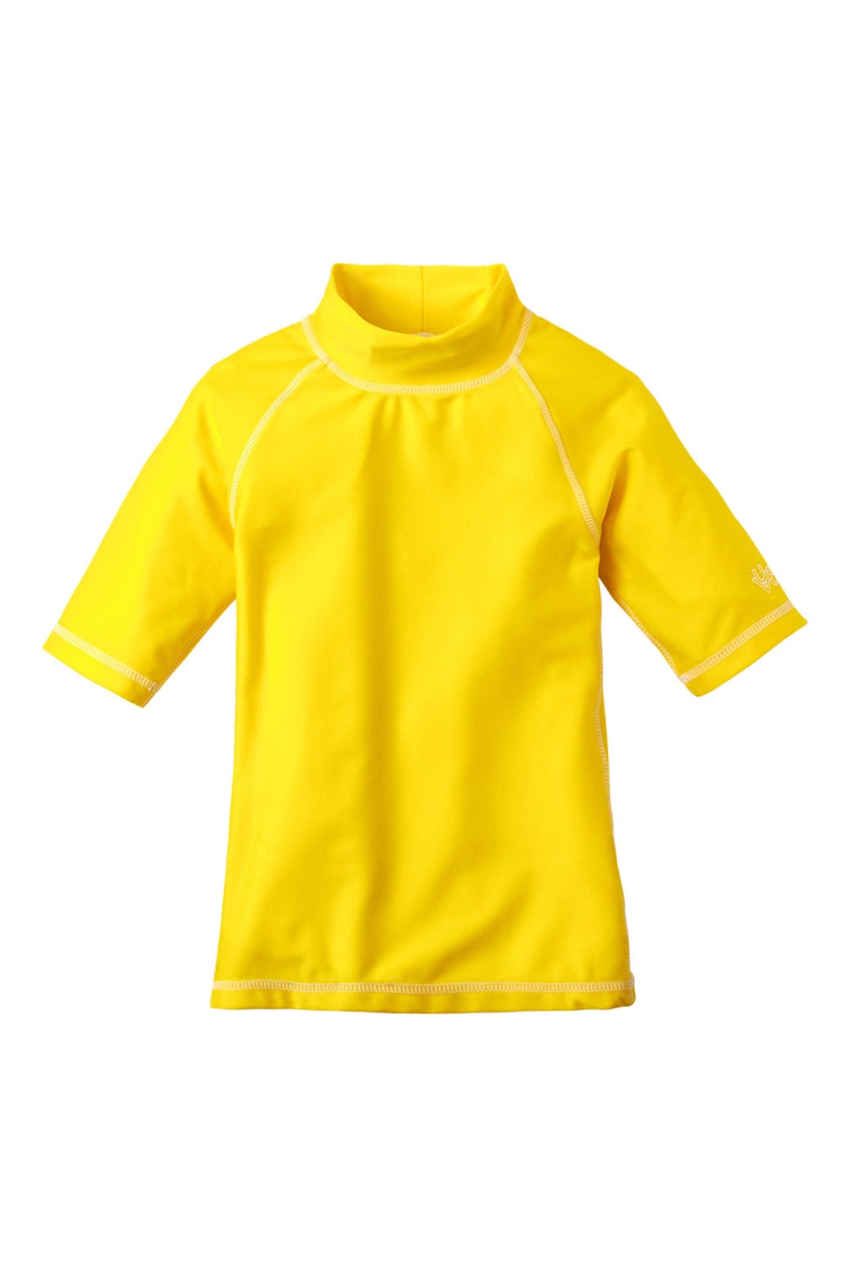 Kid's short sleeve swim shirt in cyber yellow|cyber-yellow