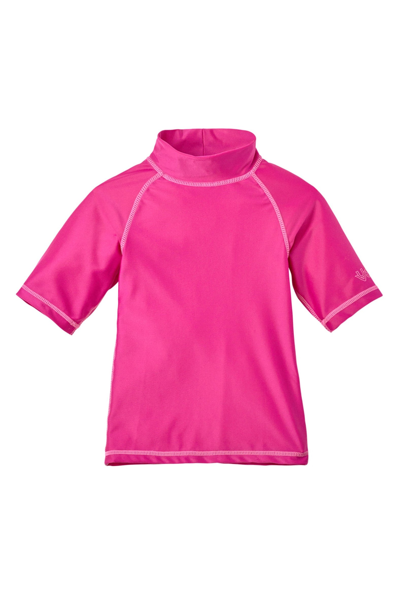 Kid's short sleeve swim shirt in hot pink|hot-pink