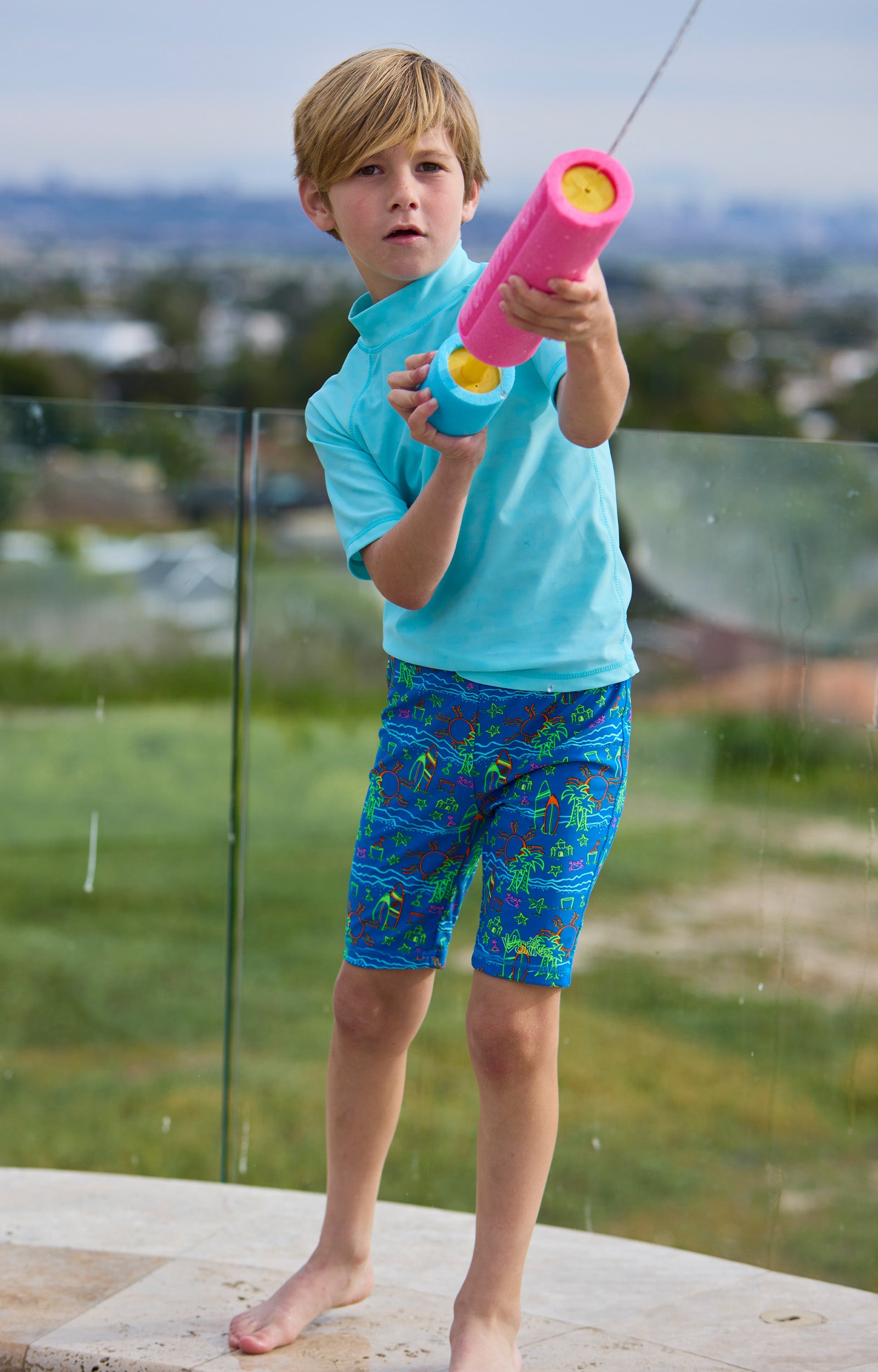 Kid's Neon Short Sleeve Sun & Swim Shirt