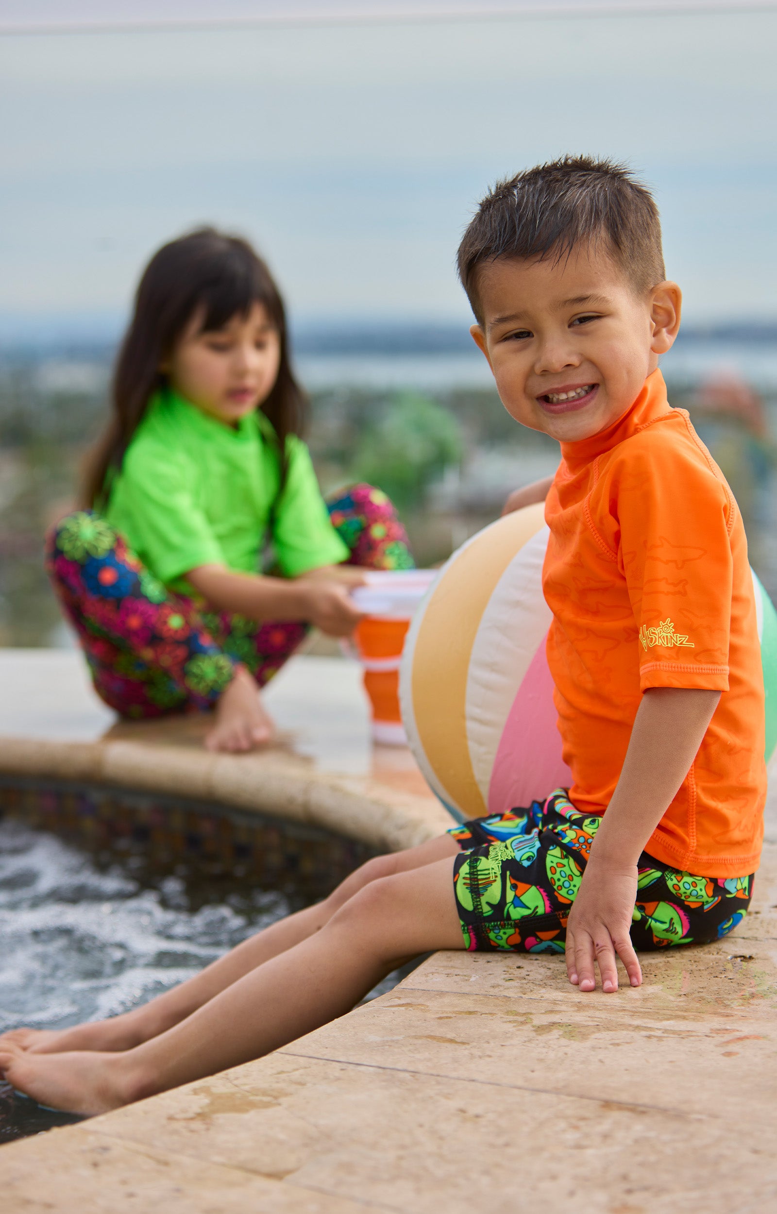 Kid's Neon Short Sleeve Sun & Swim Shirt
