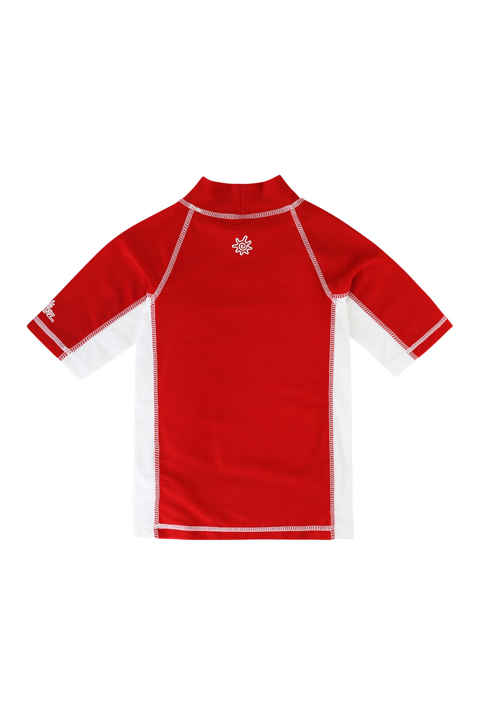 back of the girl's short sleeve sunny swim shirt in americana butterfly