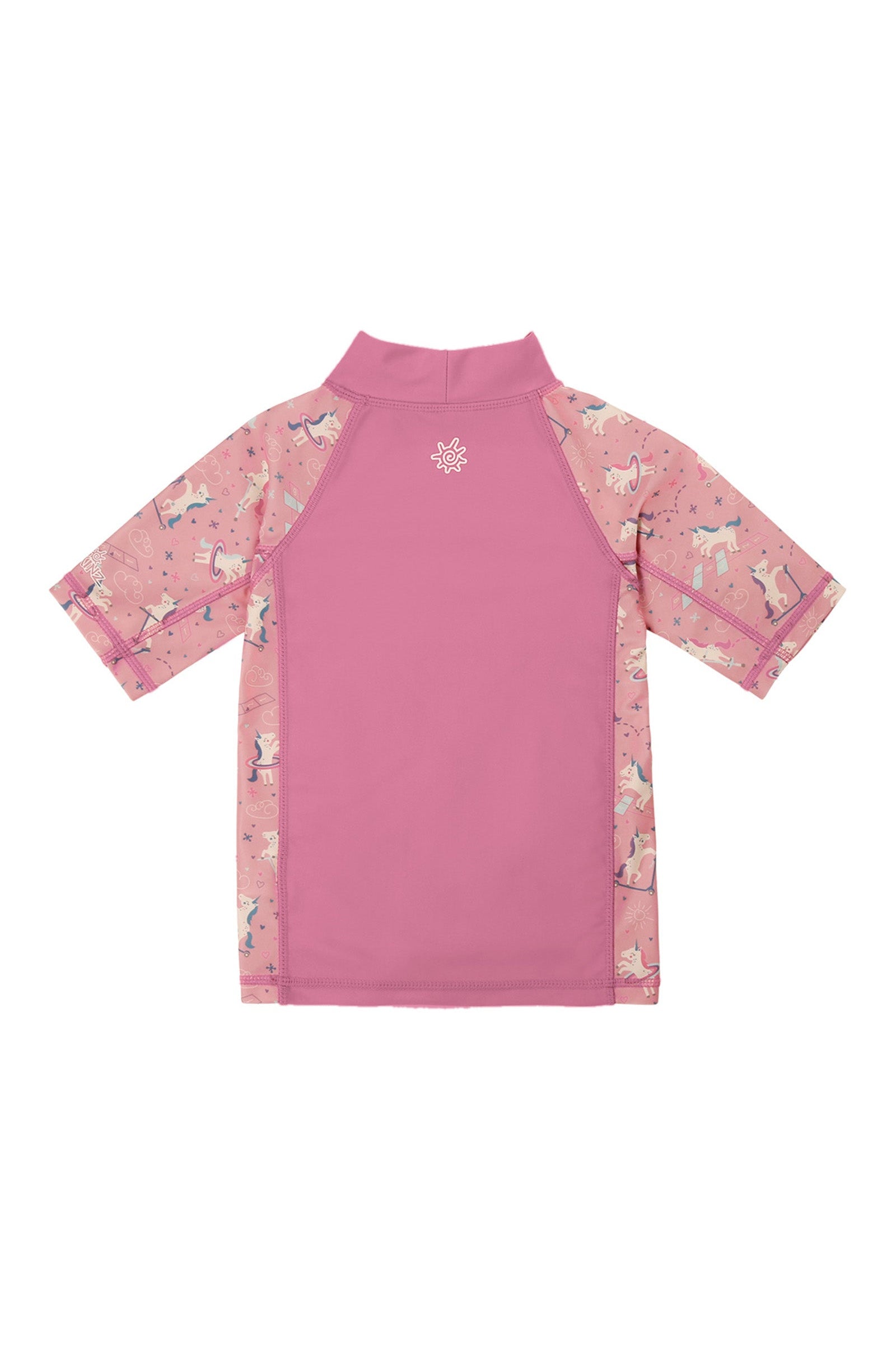 girl's short sleeve sunny swim shirt|jumping-for-joy