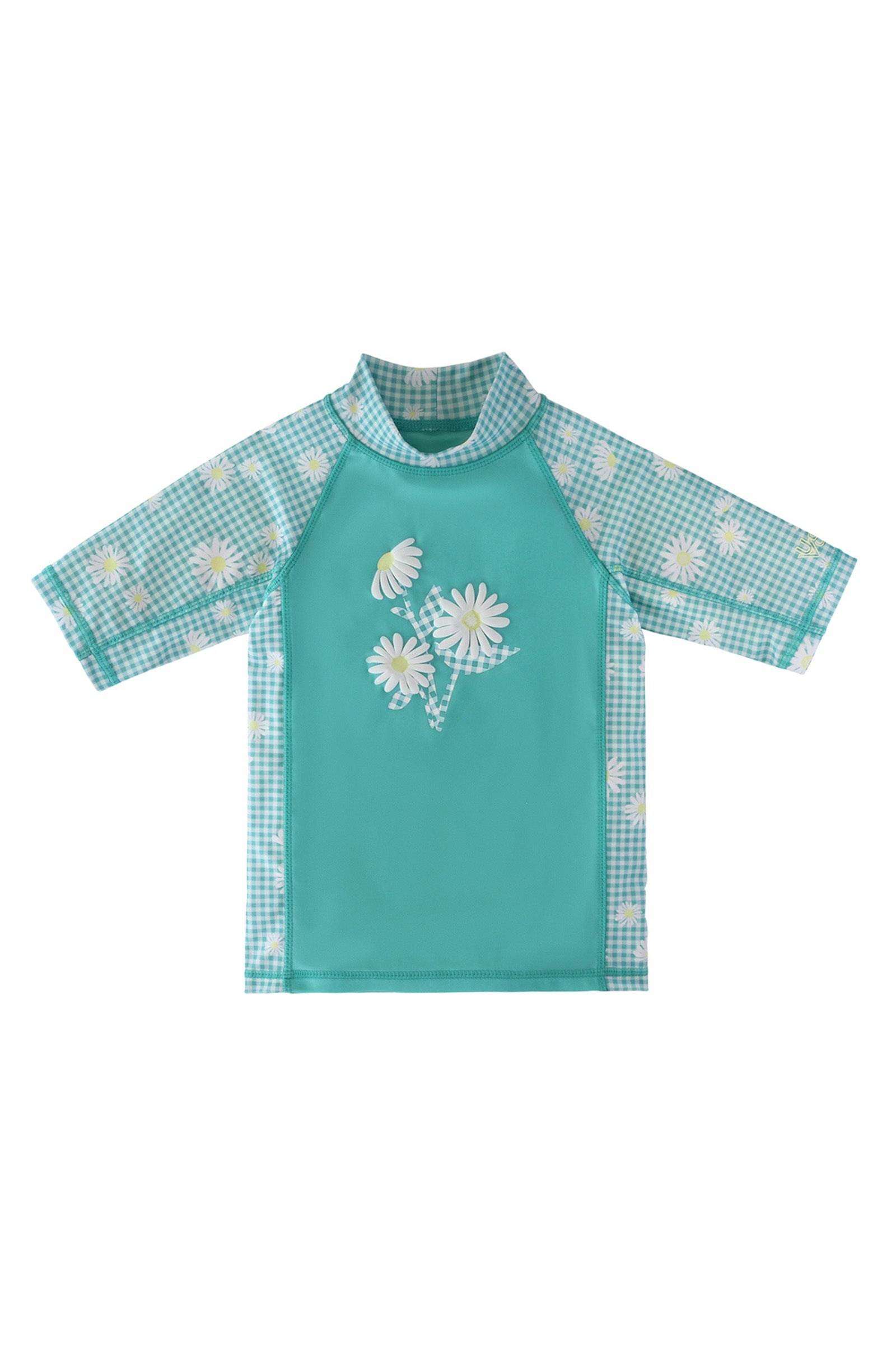 girl's short sleeve sunny swim shirt in oops a daisy|oops-a-daisy