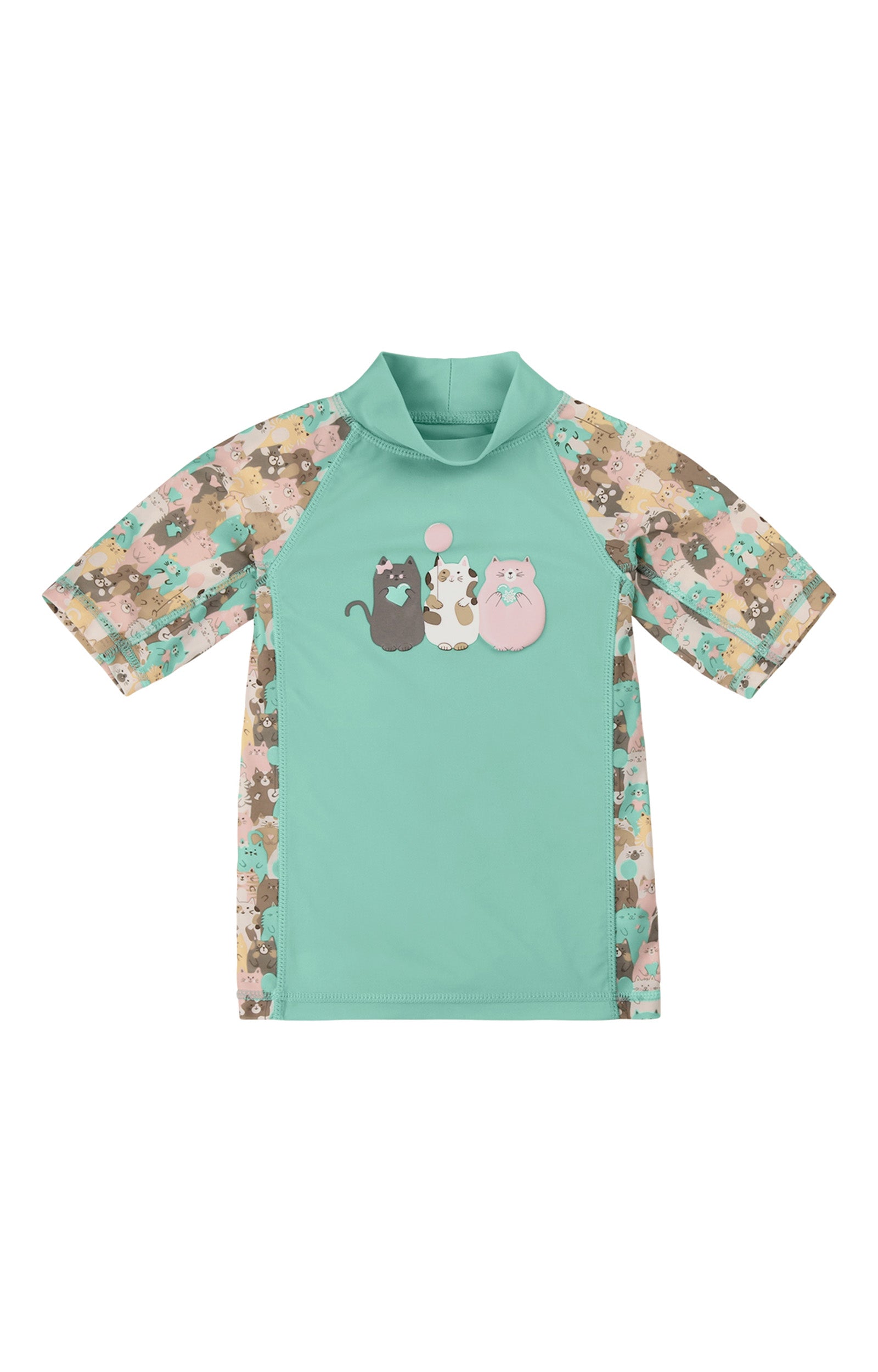 girl's short sleeve sunny swim shirt|purr-fect-parade