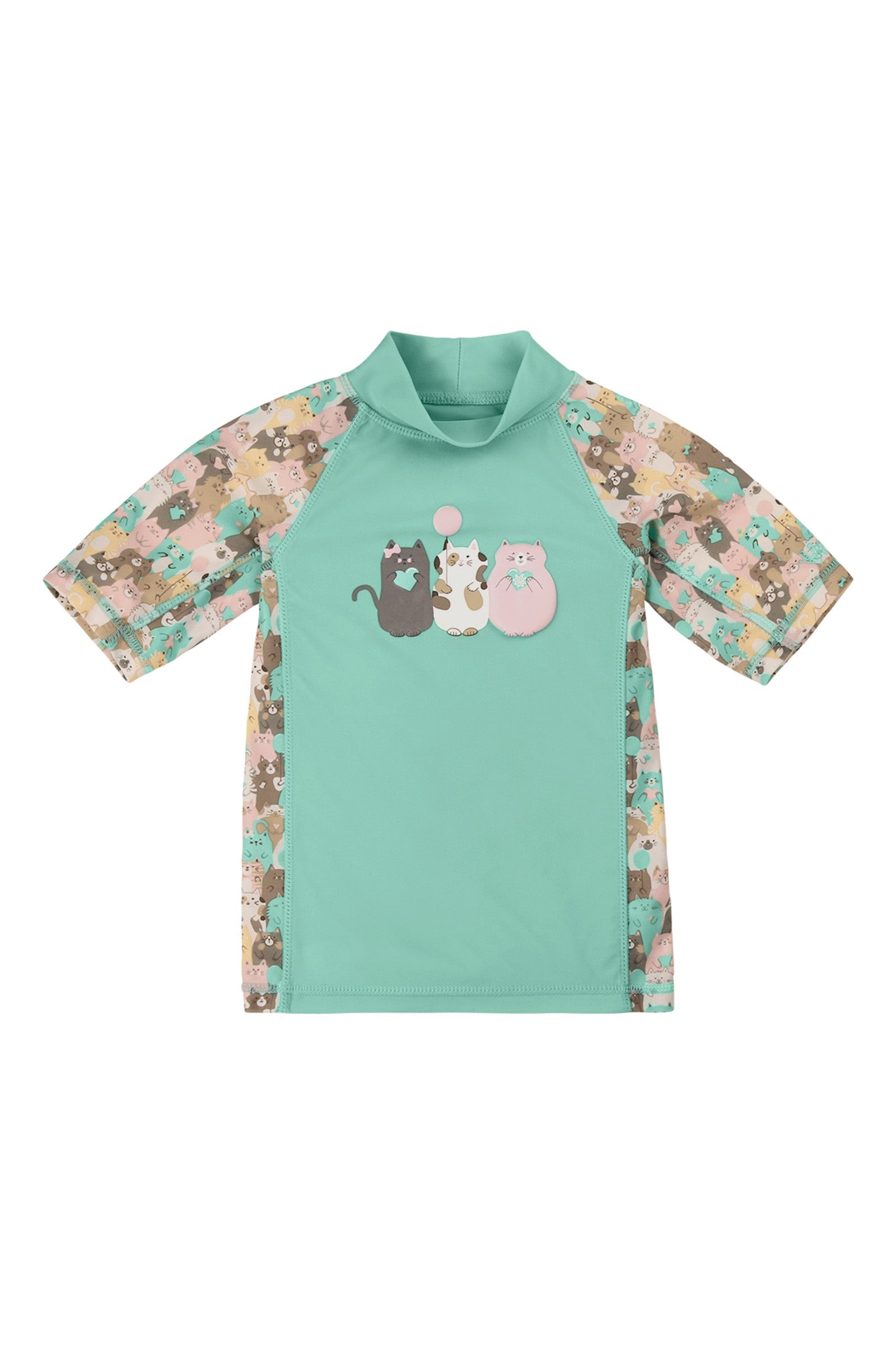 girl's short sleeve sunny swim shirt|purr-fect-parade