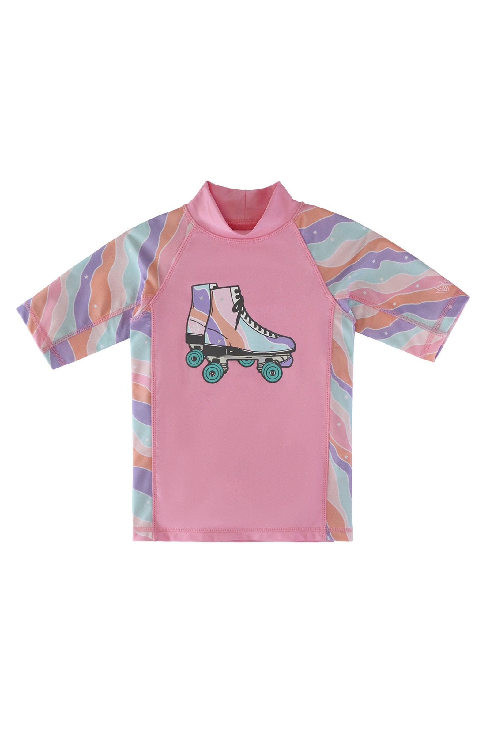 girl's short sleeve sunny swim shirt in rollin along|rollin-along