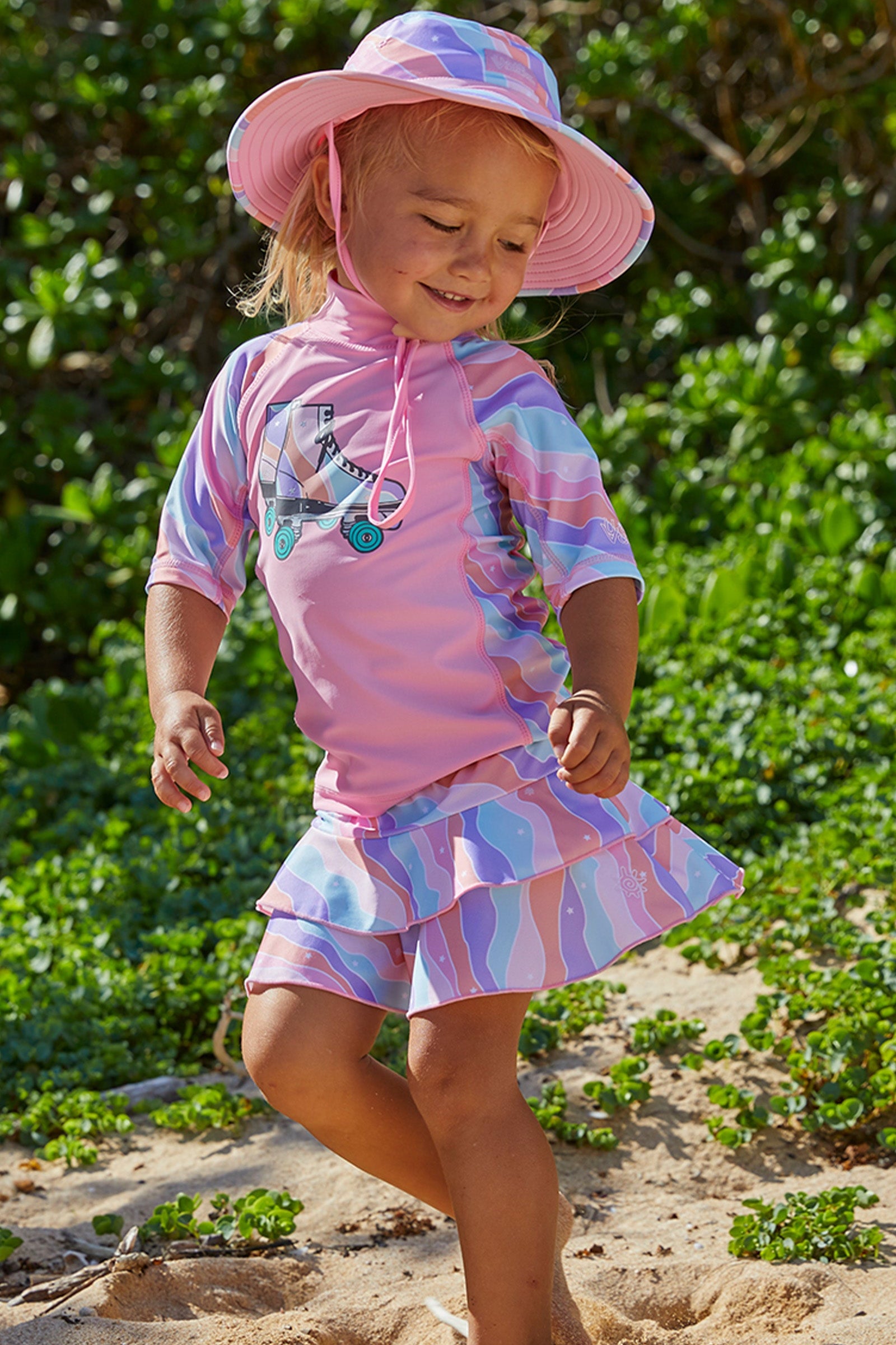 Girl's Short Sleeve Sunny Swim Shirt